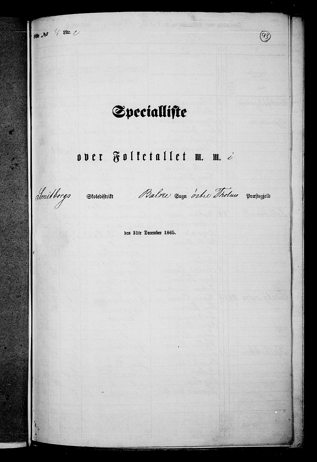 RA, Folketelling 1865 for 0528P Østre Toten prestegjeld, 1865, s. 104