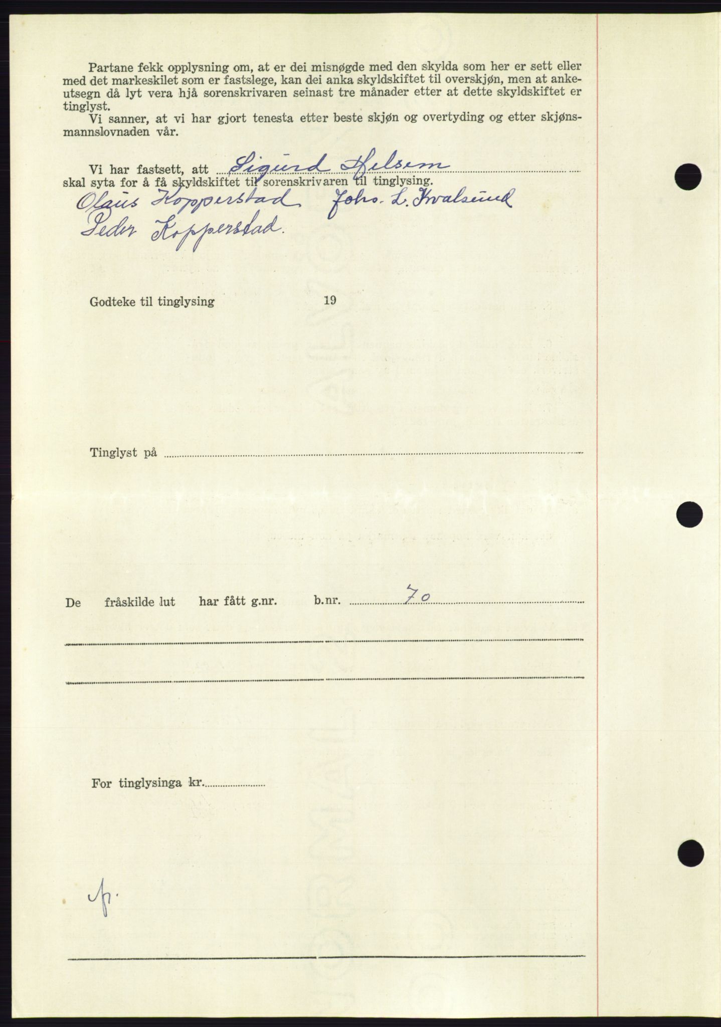 Søre Sunnmøre sorenskriveri, AV/SAT-A-4122/1/2/2C/L0108: Pantebok nr. 34A, 1957-1958, Dagboknr: 2966/1957