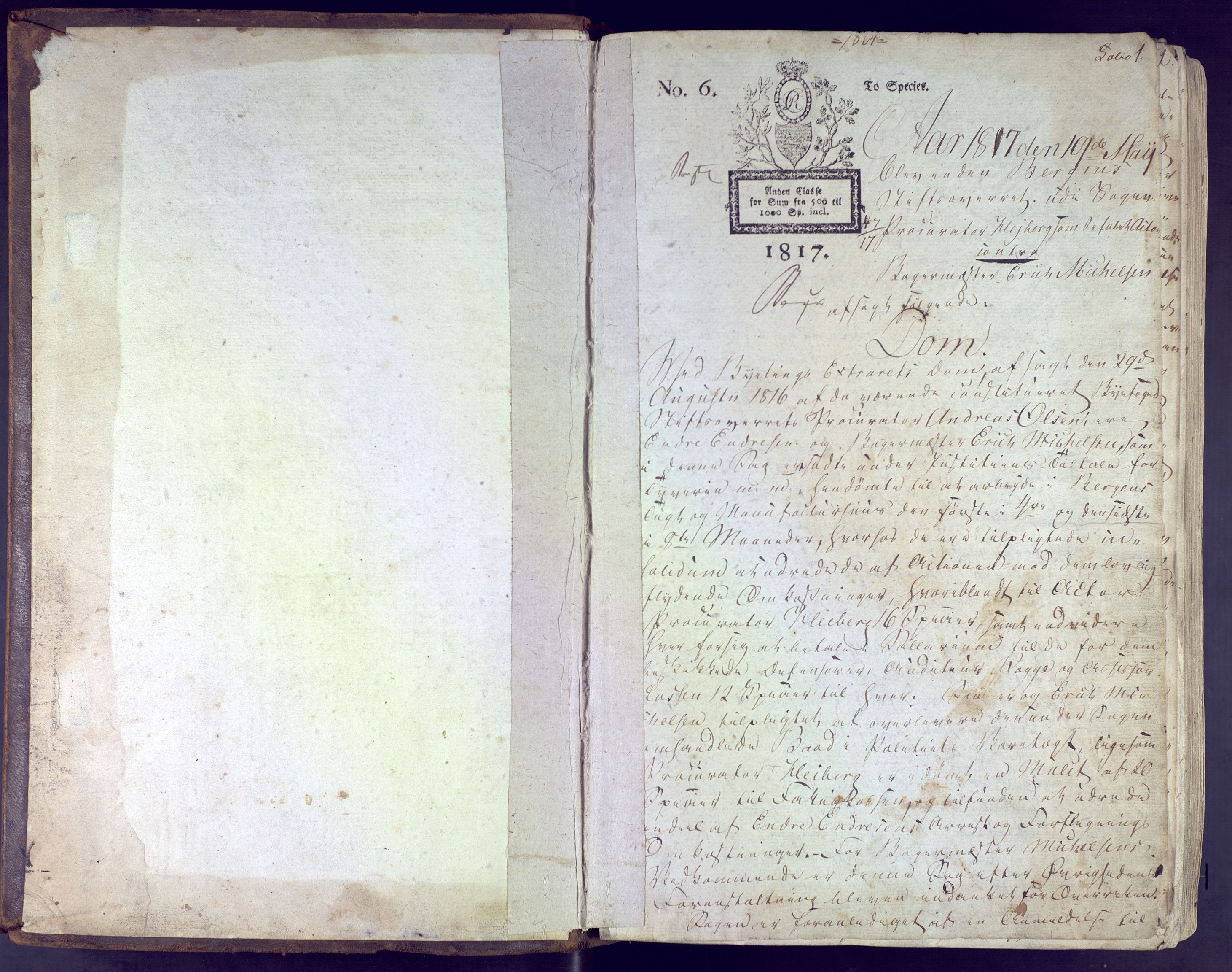 Bergen stiftsoverretts arkiv, SAB/A-60001/C/L0004: Domsprotokoll, 1817-1823