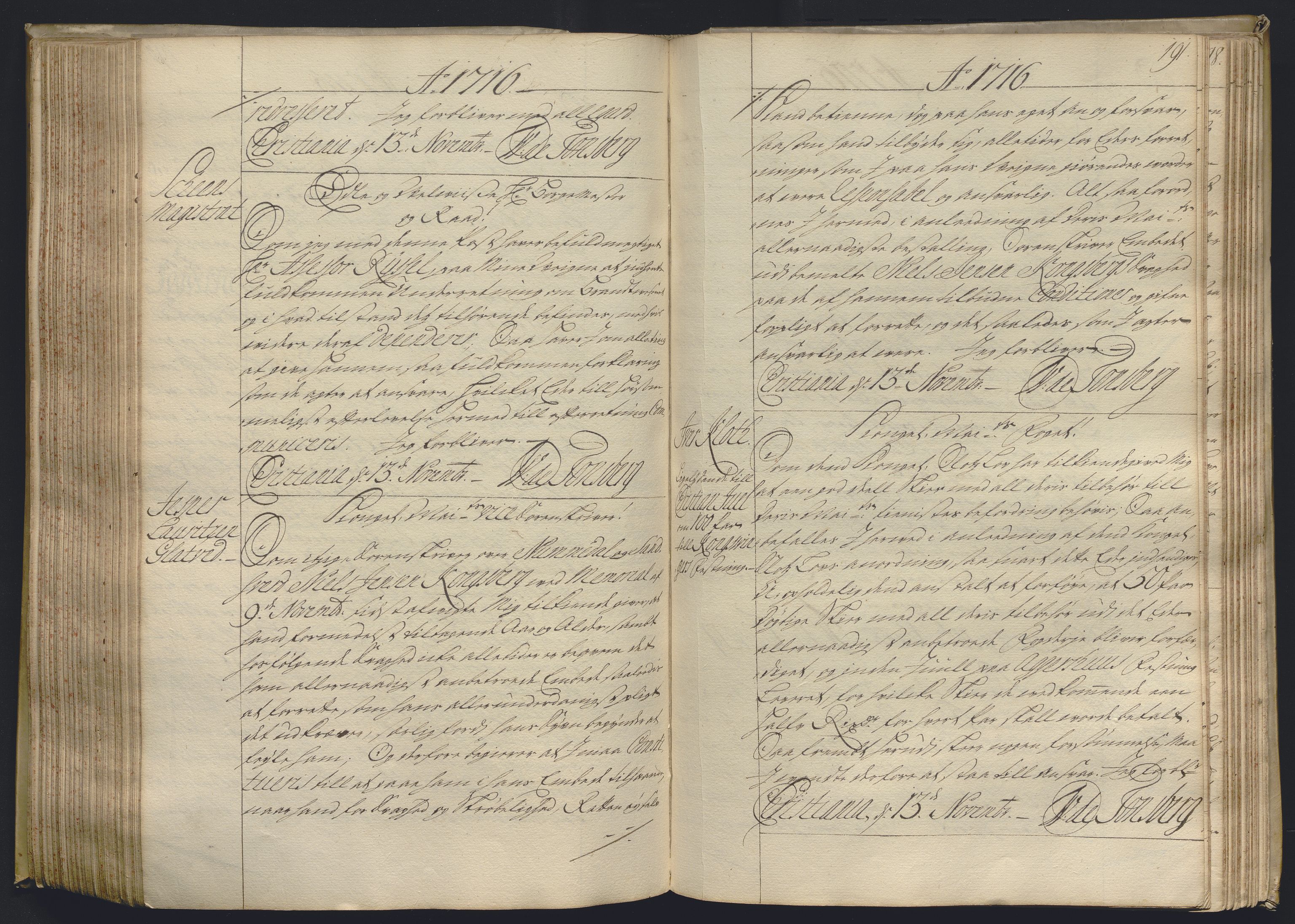 Kristiania stiftamt, AV/SAO-A-10386/B/Ba/L0004: Kopibok, 1715-1717, s. 190b-191a