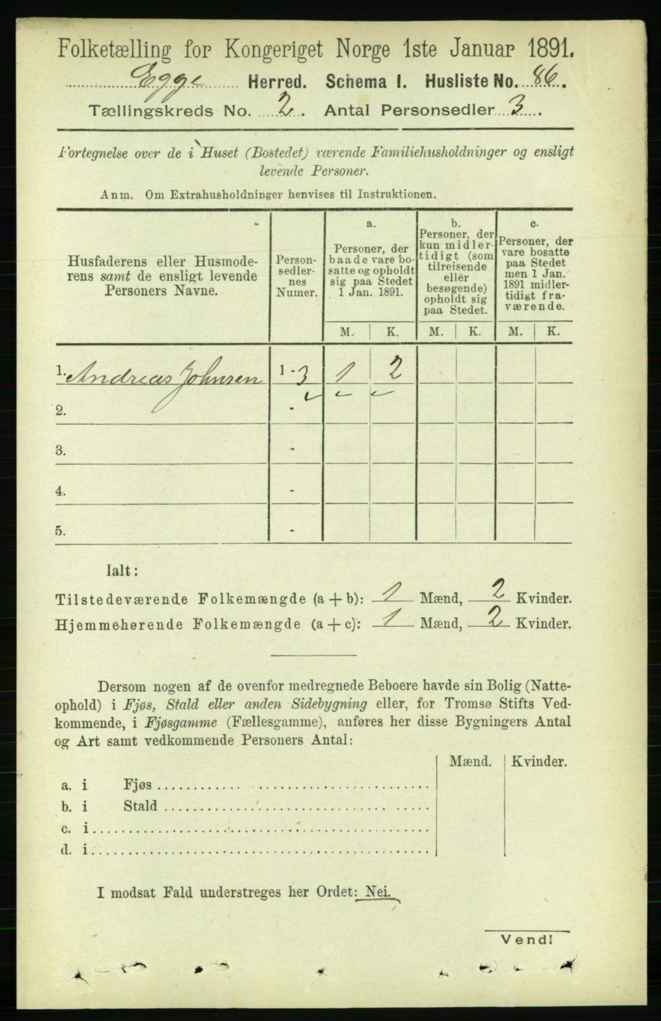 RA, Folketelling 1891 for 1733 Egge herred, 1891, s. 491