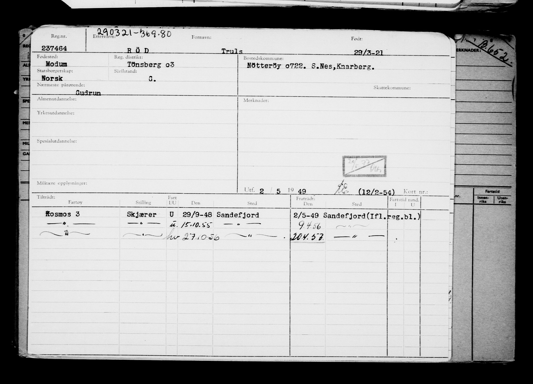 Direktoratet for sjømenn, AV/RA-S-3545/G/Gb/L0191: Hovedkort, 1921, s. 781