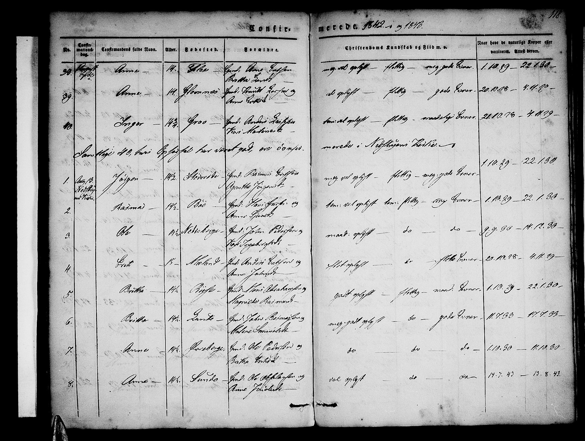 Stryn Sokneprestembete, AV/SAB-A-82501: Ministerialbok nr. A 1, 1832-1845, s. 118