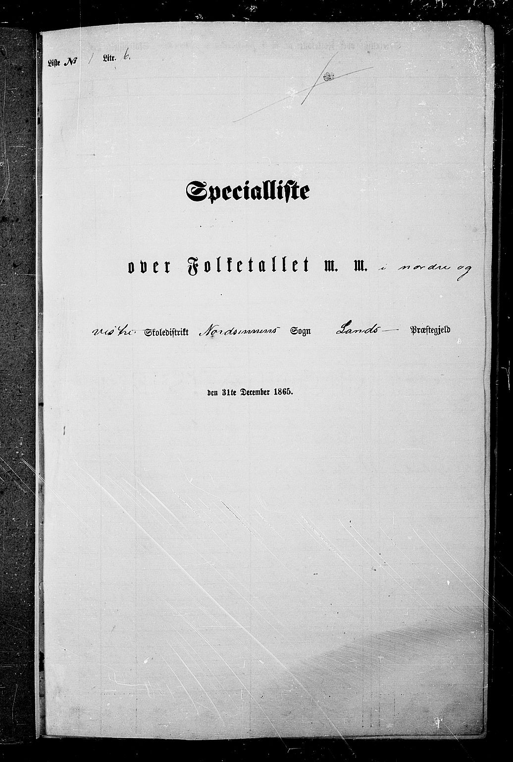 RA, Folketelling 1865 for 0536P Land prestegjeld, 1865, s. 28