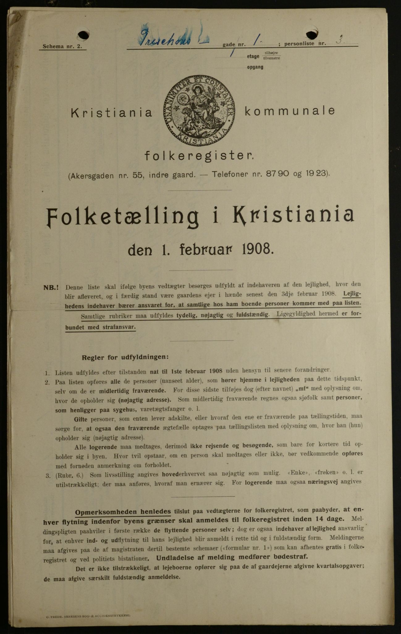 OBA, Kommunal folketelling 1.2.1908 for Kristiania kjøpstad, 1908, s. 103943