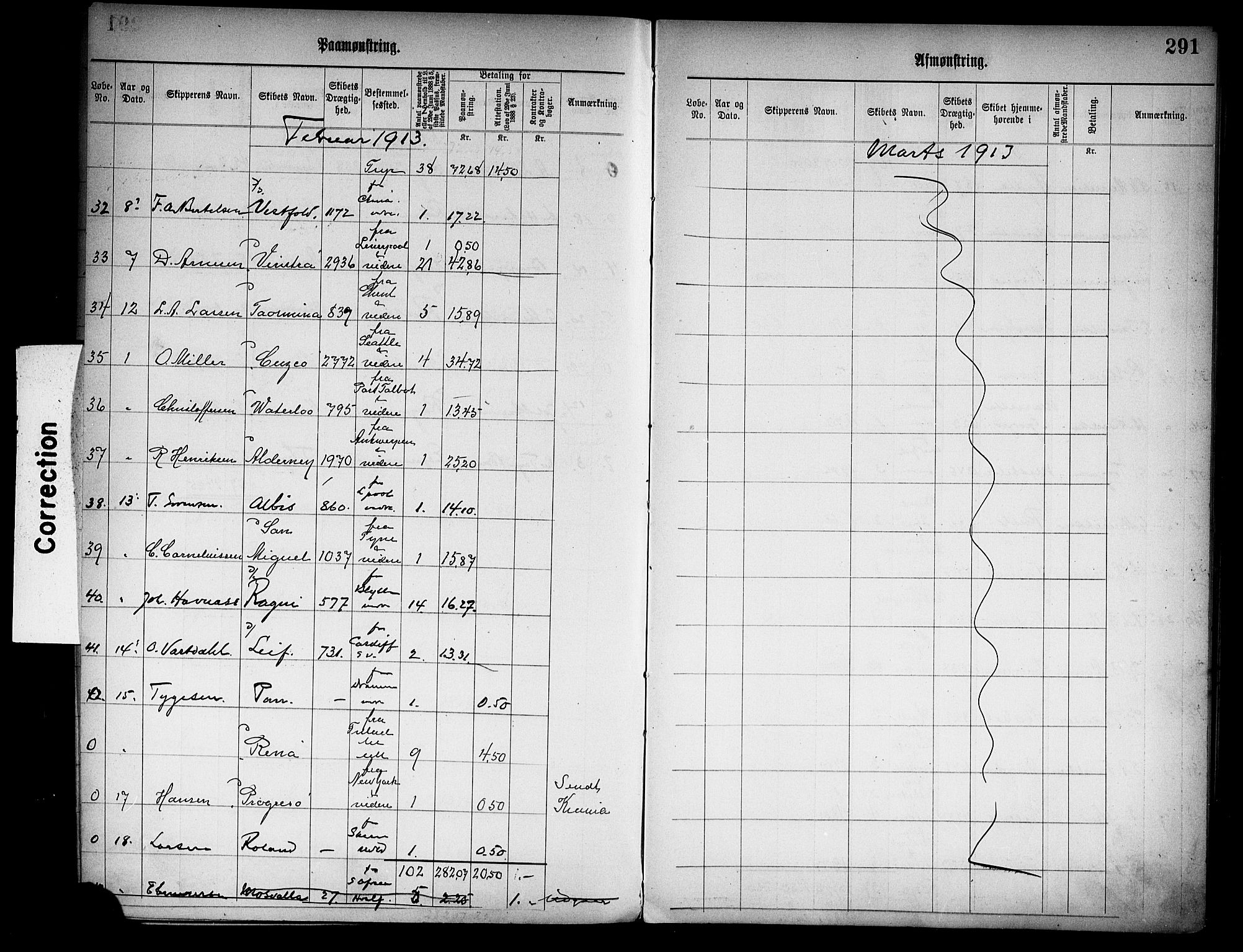 Tønsberg innrulleringskontor, AV/SAKO-A-786/H/Ha/L0006: Mønstringsjournal, 1906-1914, s. 295