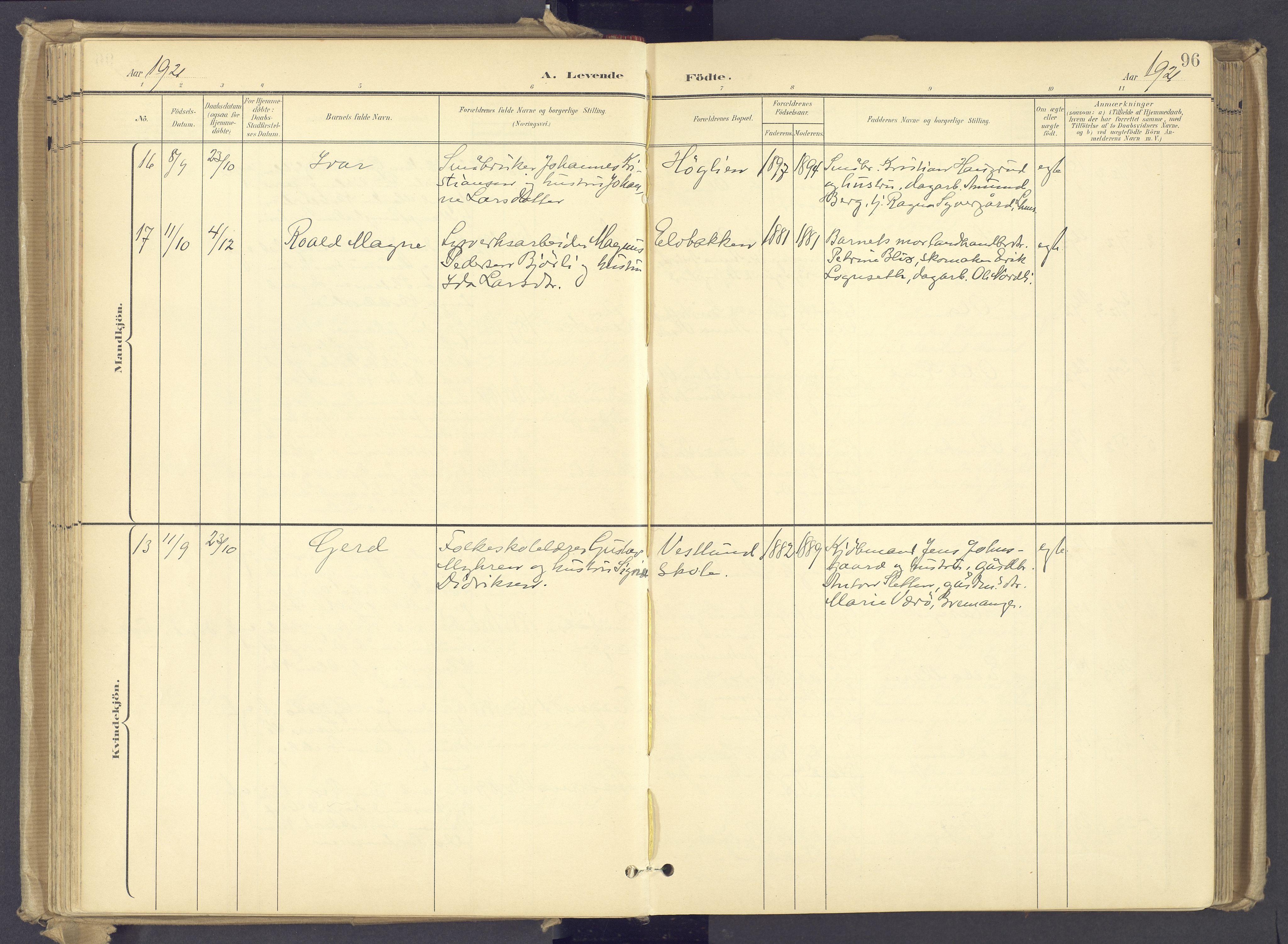 Øyer prestekontor, AV/SAH-PREST-084/H/Ha/Haa/L0012: Ministerialbok nr. 12, 1897-1920, s. 96