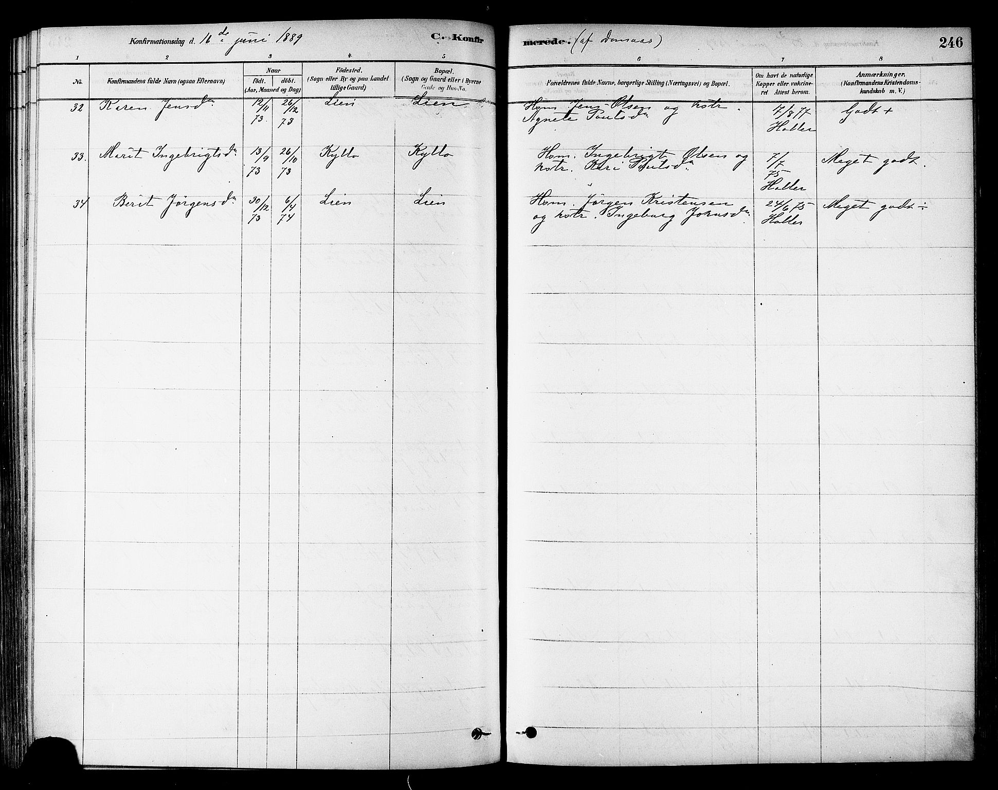 Ministerialprotokoller, klokkerbøker og fødselsregistre - Sør-Trøndelag, AV/SAT-A-1456/695/L1148: Ministerialbok nr. 695A08, 1878-1891, s. 246