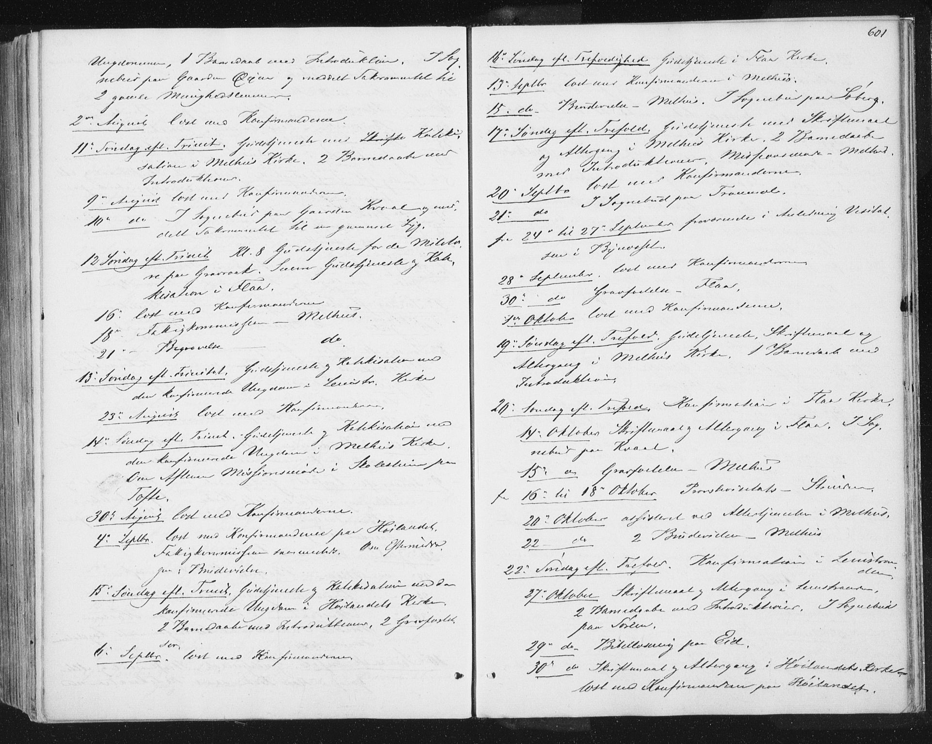 Ministerialprotokoller, klokkerbøker og fødselsregistre - Sør-Trøndelag, SAT/A-1456/691/L1077: Ministerialbok nr. 691A09, 1862-1873, s. 601