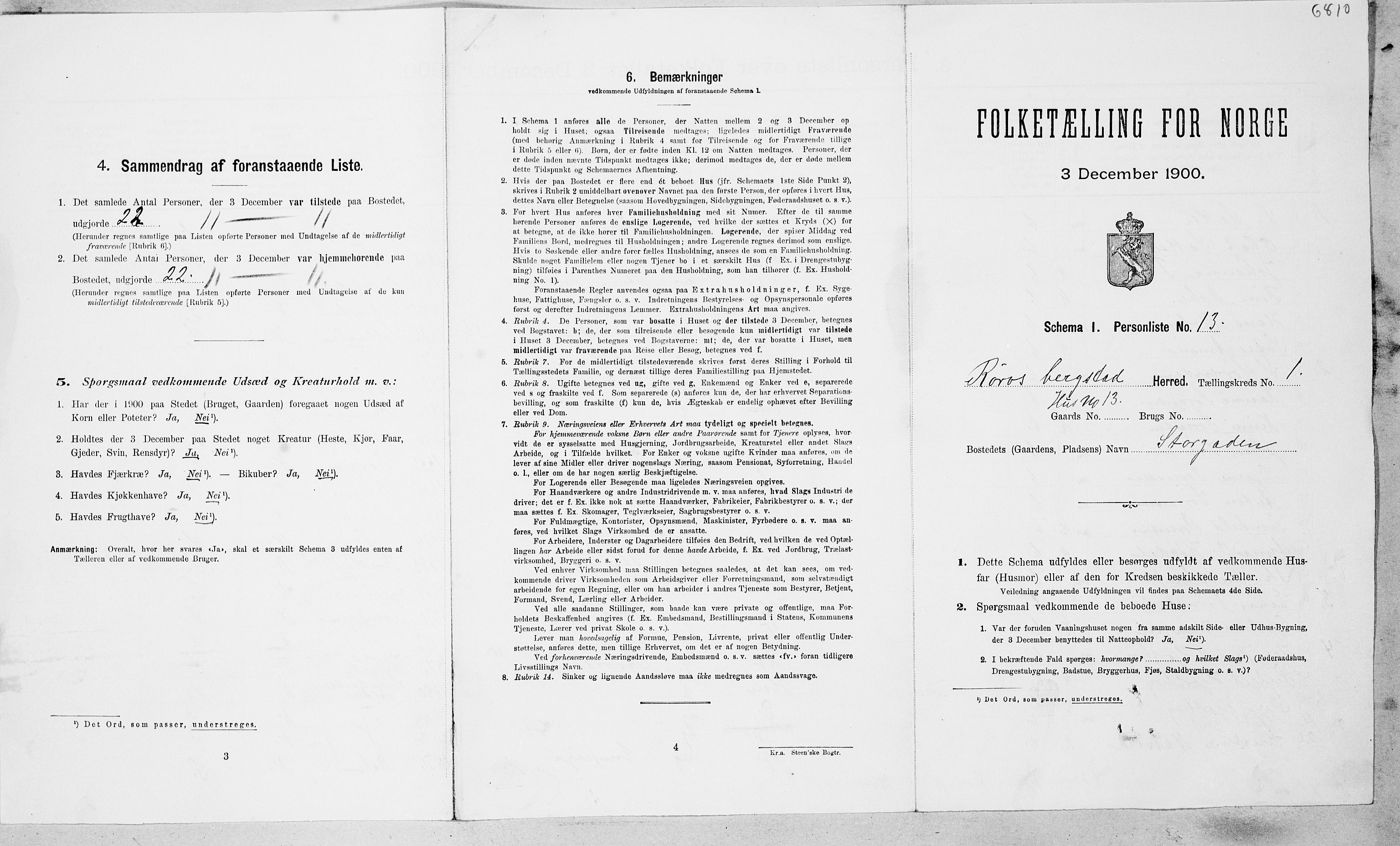 SAT, Folketelling 1900 for 1640 Røros herred, 1900, s. 66