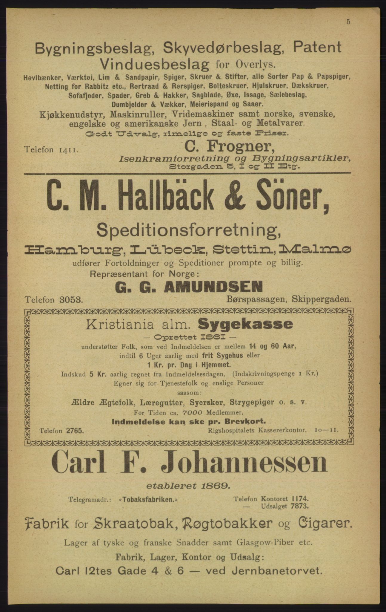 Kristiania/Oslo adressebok, PUBL/-, 1906, s. 5