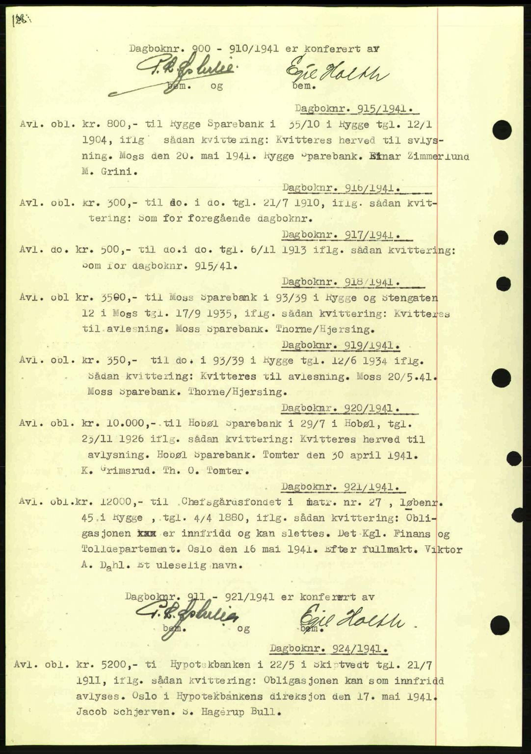 Moss sorenskriveri, SAO/A-10168: Pantebok nr. B10, 1940-1941, Dagboknr: 915/1941