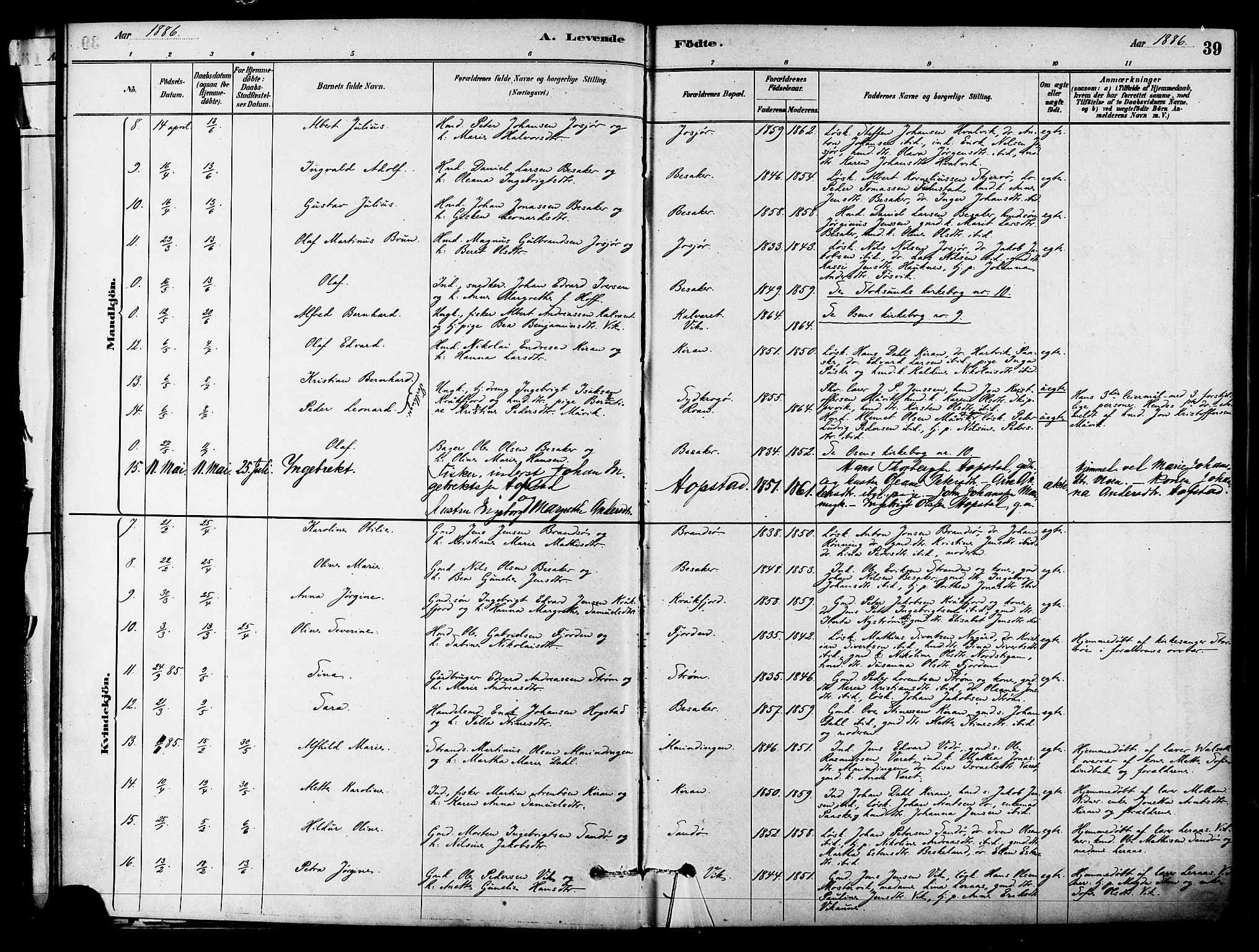 Ministerialprotokoller, klokkerbøker og fødselsregistre - Sør-Trøndelag, SAT/A-1456/657/L0707: Ministerialbok nr. 657A08, 1879-1893, s. 39