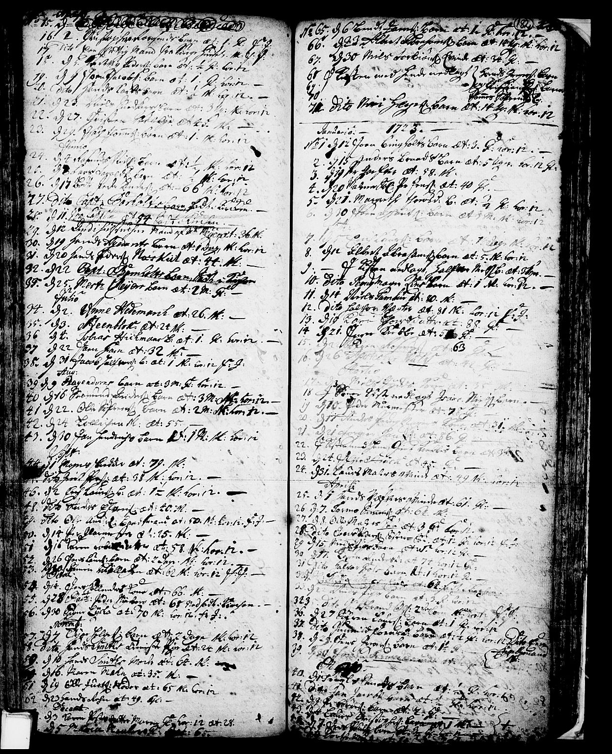 Skien kirkebøker, AV/SAKO-A-302/F/Fa/L0002: Ministerialbok nr. 2, 1716-1757, s. 182