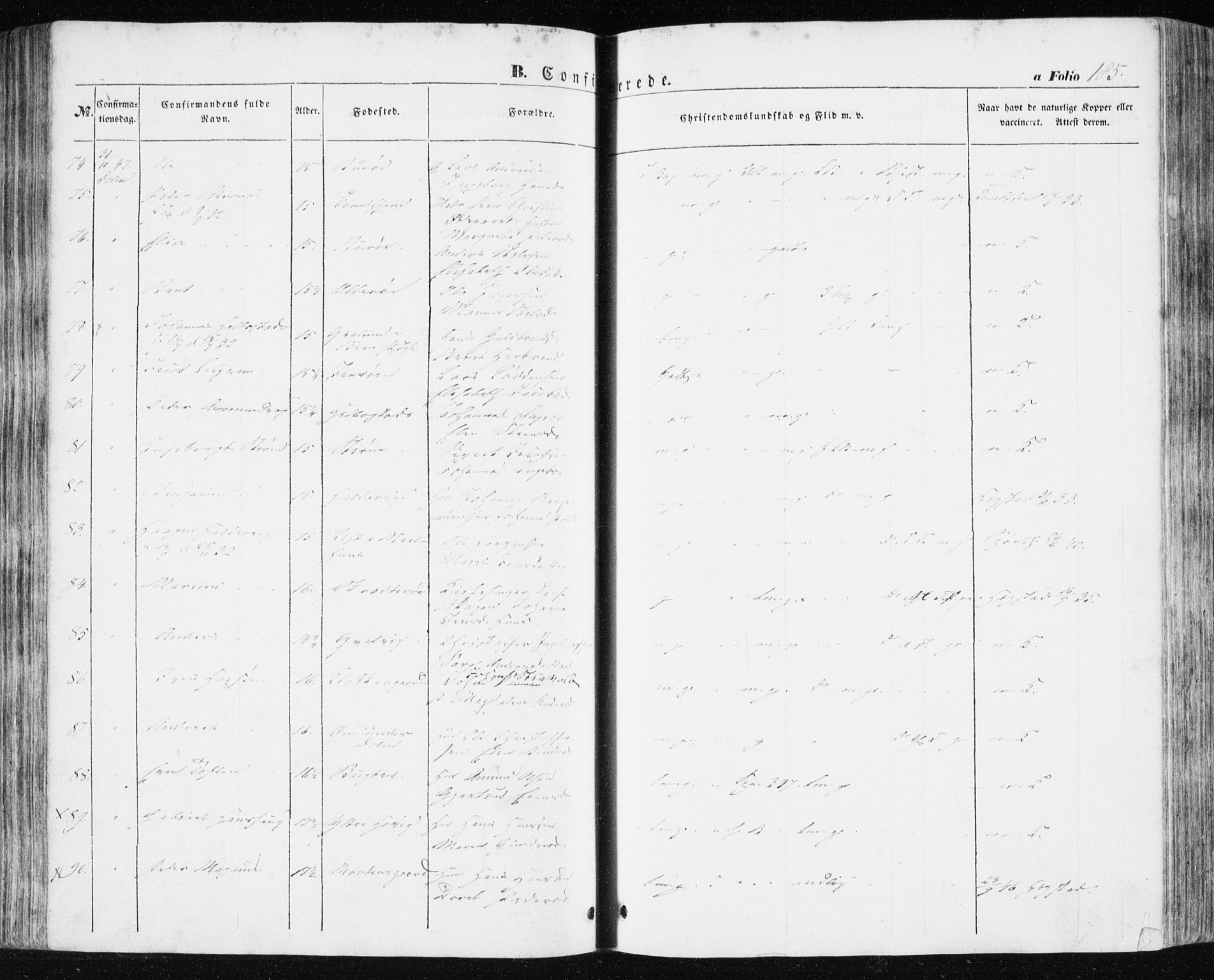 Ministerialprotokoller, klokkerbøker og fødselsregistre - Sør-Trøndelag, AV/SAT-A-1456/634/L0529: Ministerialbok nr. 634A05, 1843-1851, s. 185