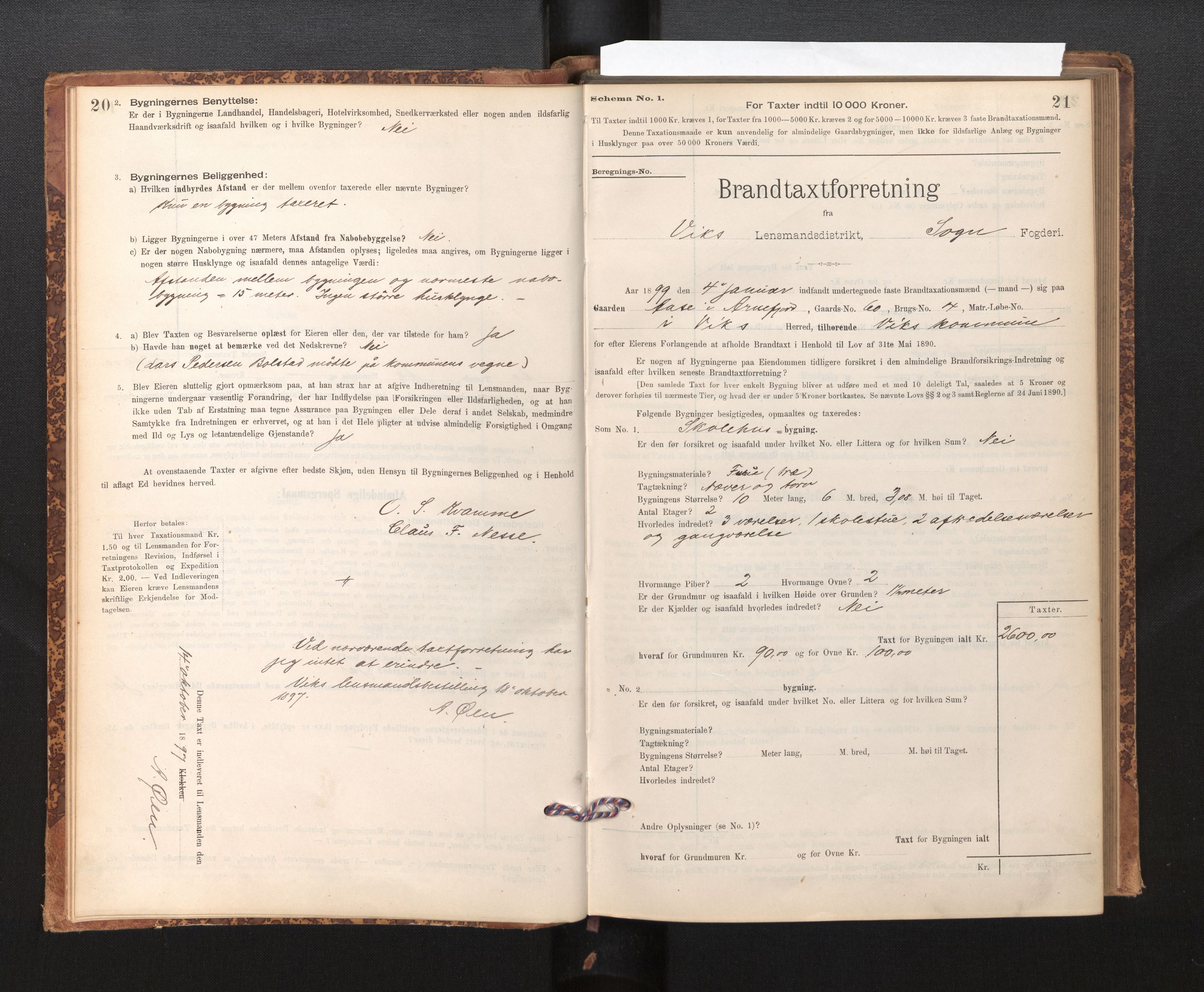 Lensmannen i Vik, SAB/A-30301/0012/L0006: Branntakstprotokoll, skjematakst, 1896-1949, s. 20-21