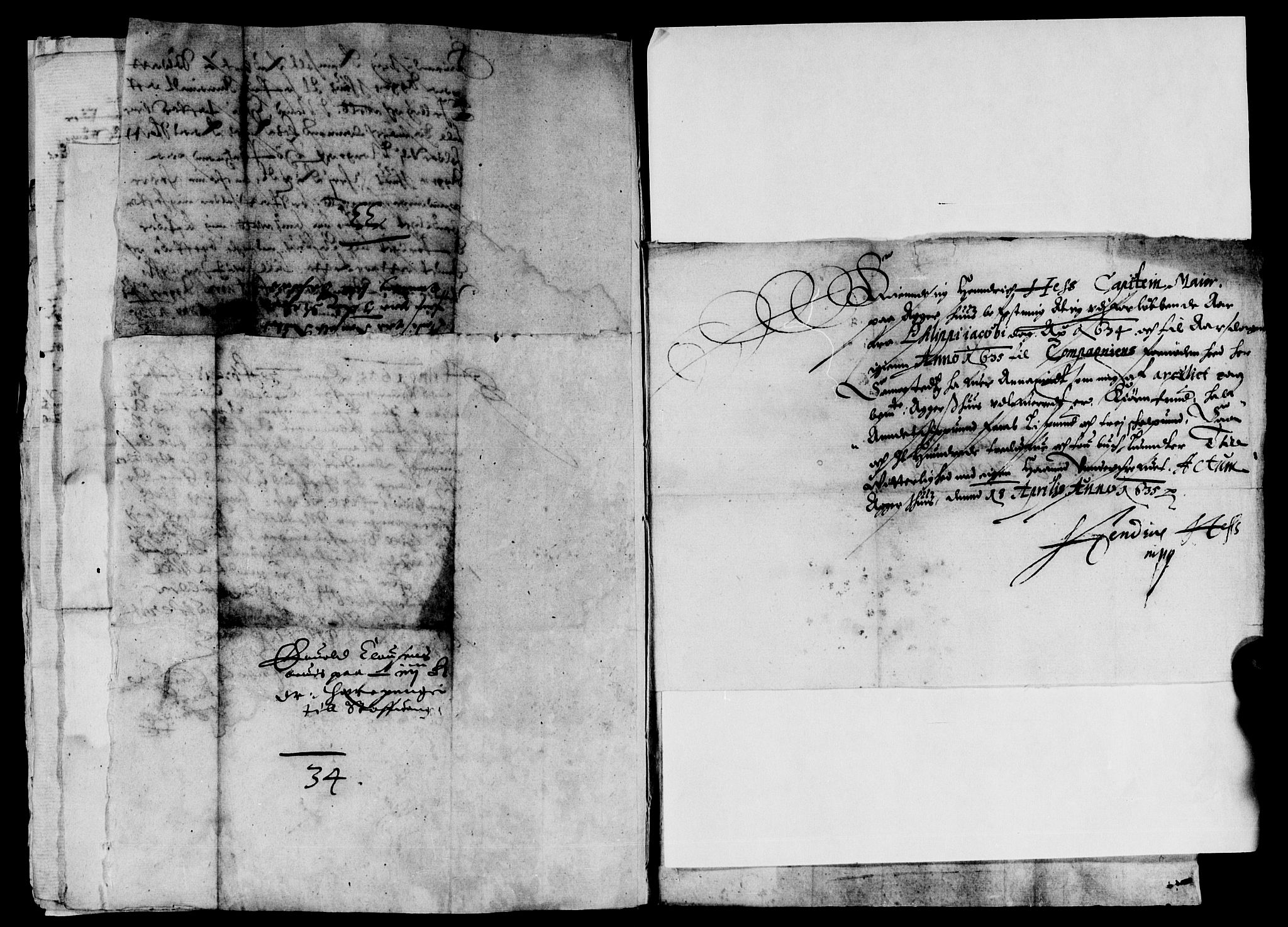 Rentekammeret inntil 1814, Reviderte regnskaper, Lensregnskaper, RA/EA-5023/R/Rb/Rba/L0119: Akershus len, 1634-1635