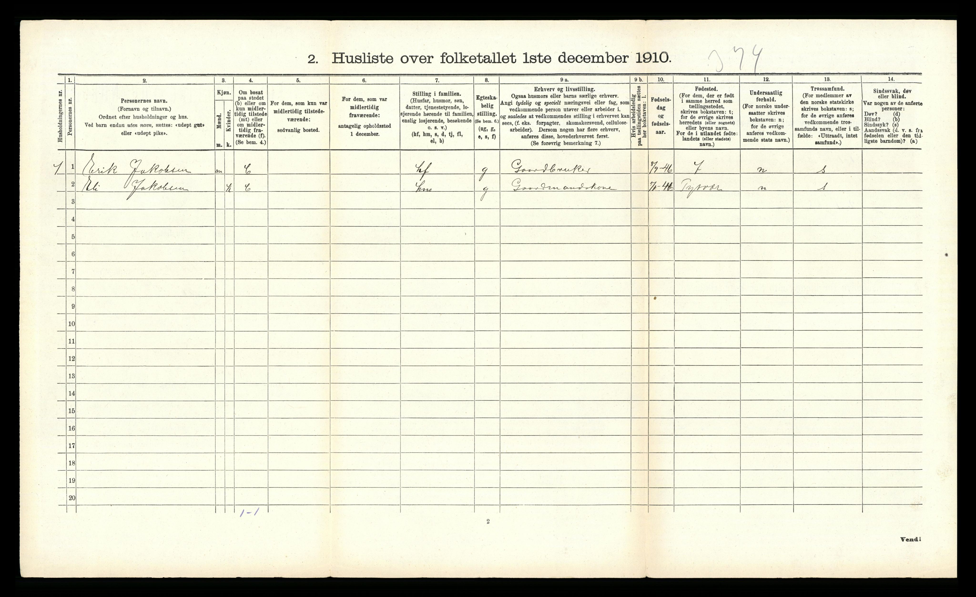 RA, Folketelling 1910 for 1154 Skjold herred, 1910, s. 181