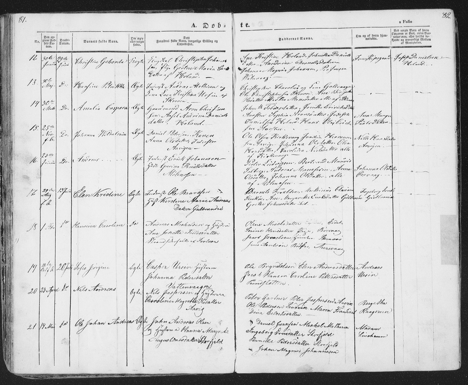Ministerialprotokoller, klokkerbøker og fødselsregistre - Nordland, SAT/A-1459/874/L1072: Klokkerbok nr. 874C01, 1843-1859, s. 81-82