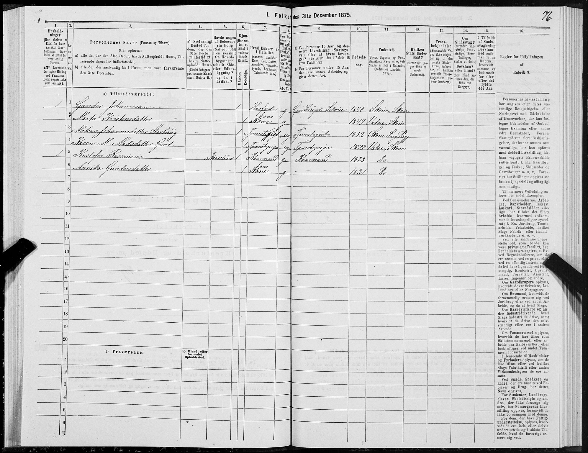 SAT, Folketelling 1875 for 1529P Skodje prestegjeld, 1875, s. 3076