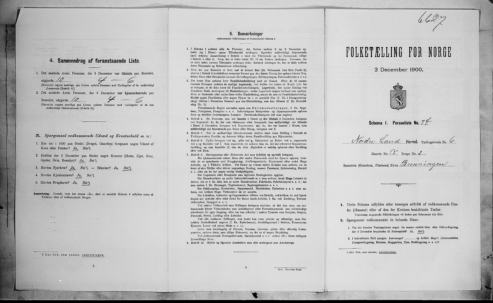 SAH, Folketelling 1900 for 0538 Nordre Land herred, 1900, s. 841