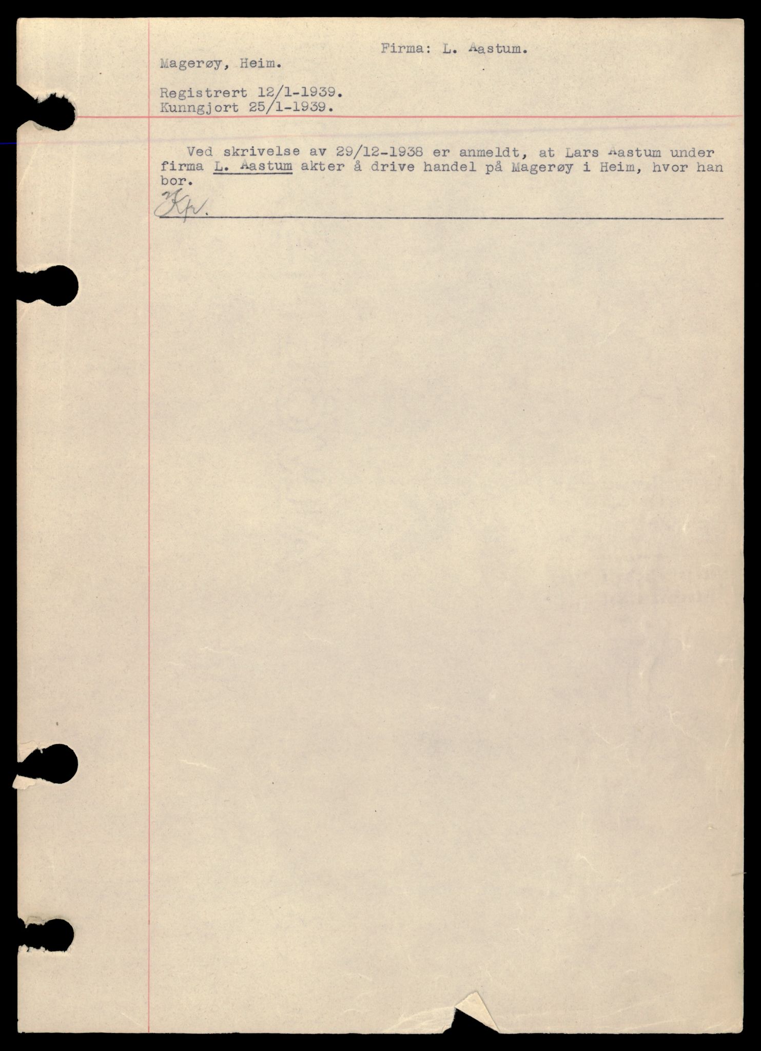 Orkdal sorenskriveri, SAT/A-4169/2/J/Jc/Jce/L0001: Enkeltmannsforetak, A - Å, 1944-1990, s. 1