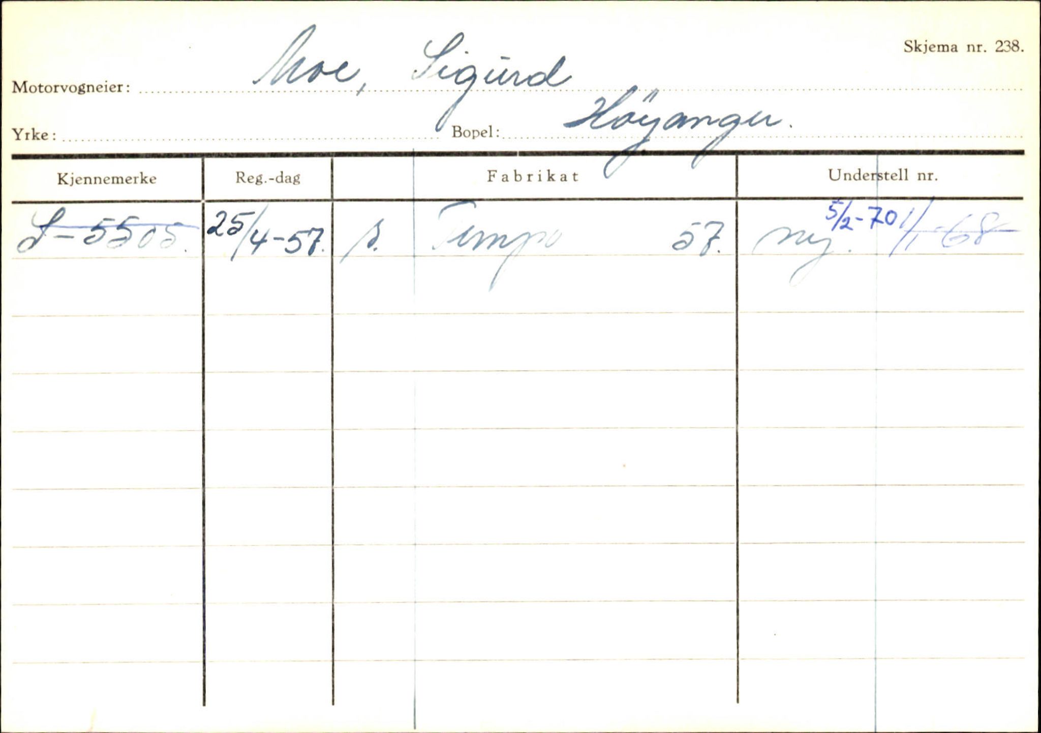 Statens vegvesen, Sogn og Fjordane vegkontor, AV/SAB-A-5301/4/F/L0130: Eigarregister Eid T-Å. Høyanger A-O, 1945-1975, s. 2133