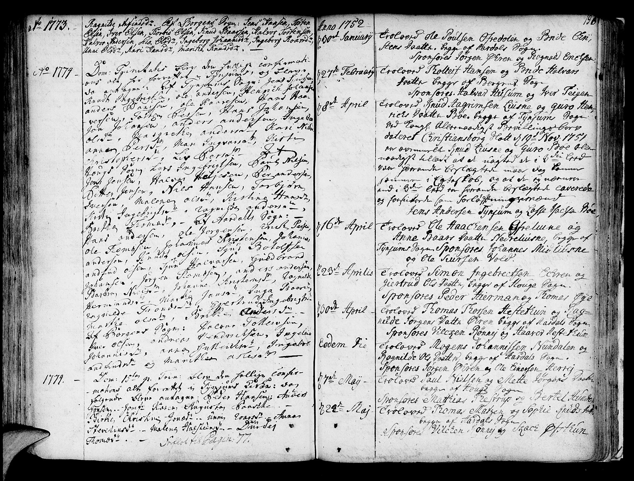 Lærdal sokneprestembete, AV/SAB-A-81201: Ministerialbok nr. A 2, 1752-1782, s. 196