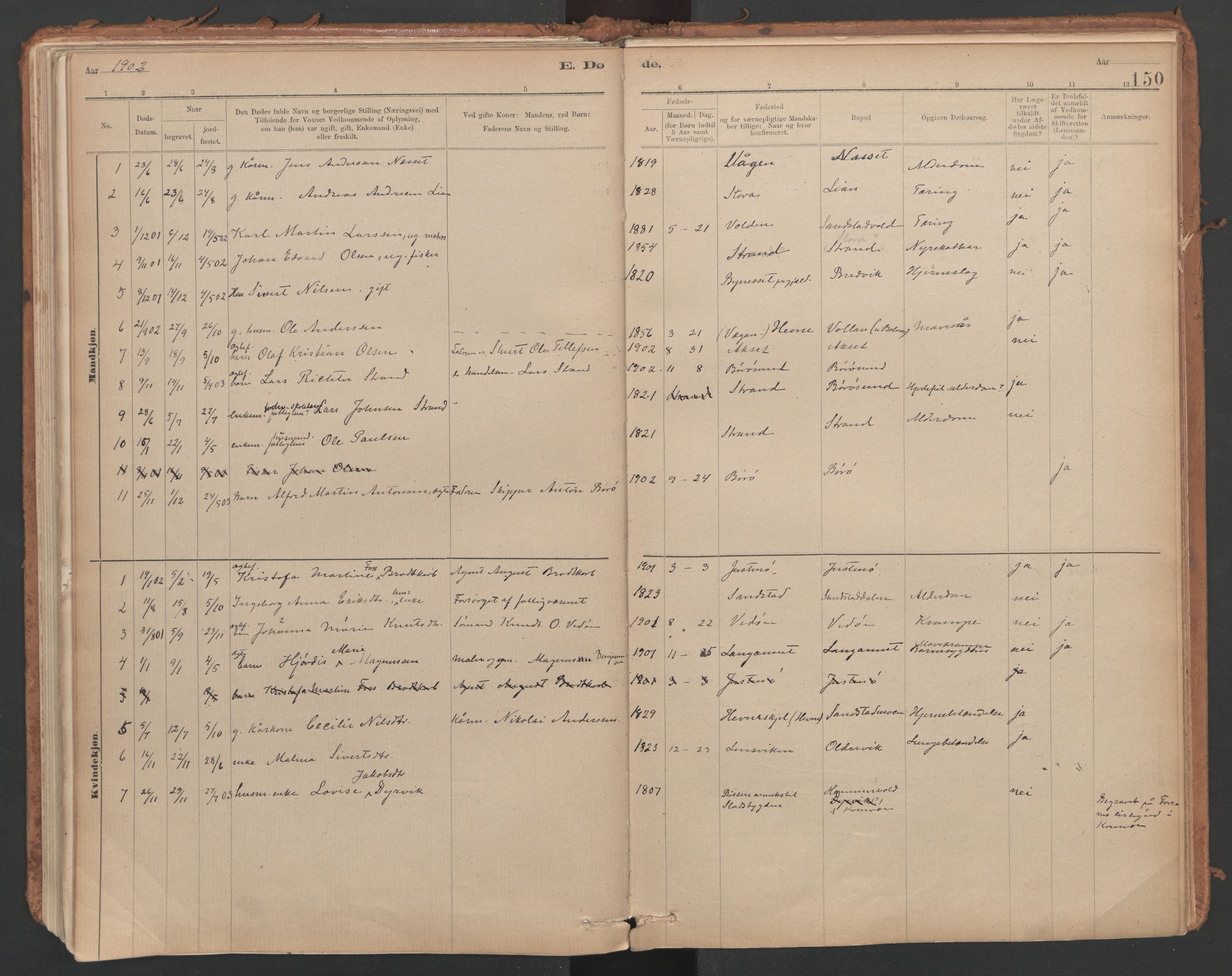 Ministerialprotokoller, klokkerbøker og fødselsregistre - Sør-Trøndelag, AV/SAT-A-1456/639/L0572: Ministerialbok nr. 639A01, 1890-1920, s. 150