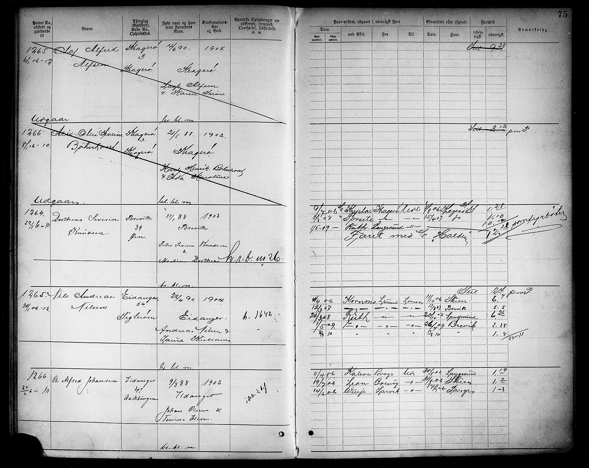 Brevik innrulleringskontor, AV/SAKO-A-833/F/Fa/L0003: Annotasjonsrulle, 1893-1911, s. 78