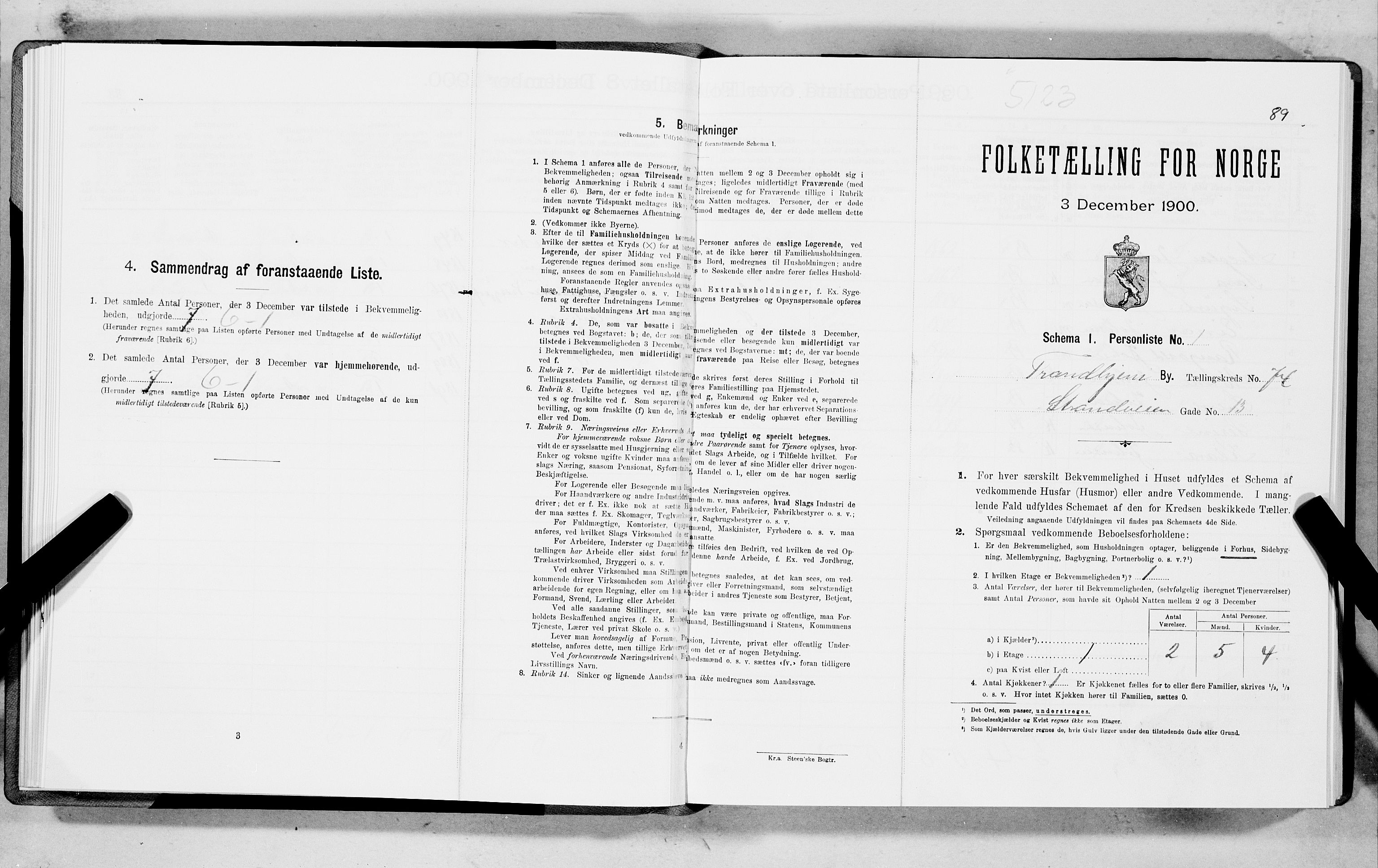 SAT, Folketelling 1900 for 1601 Trondheim kjøpstad, 1900, s. 14518