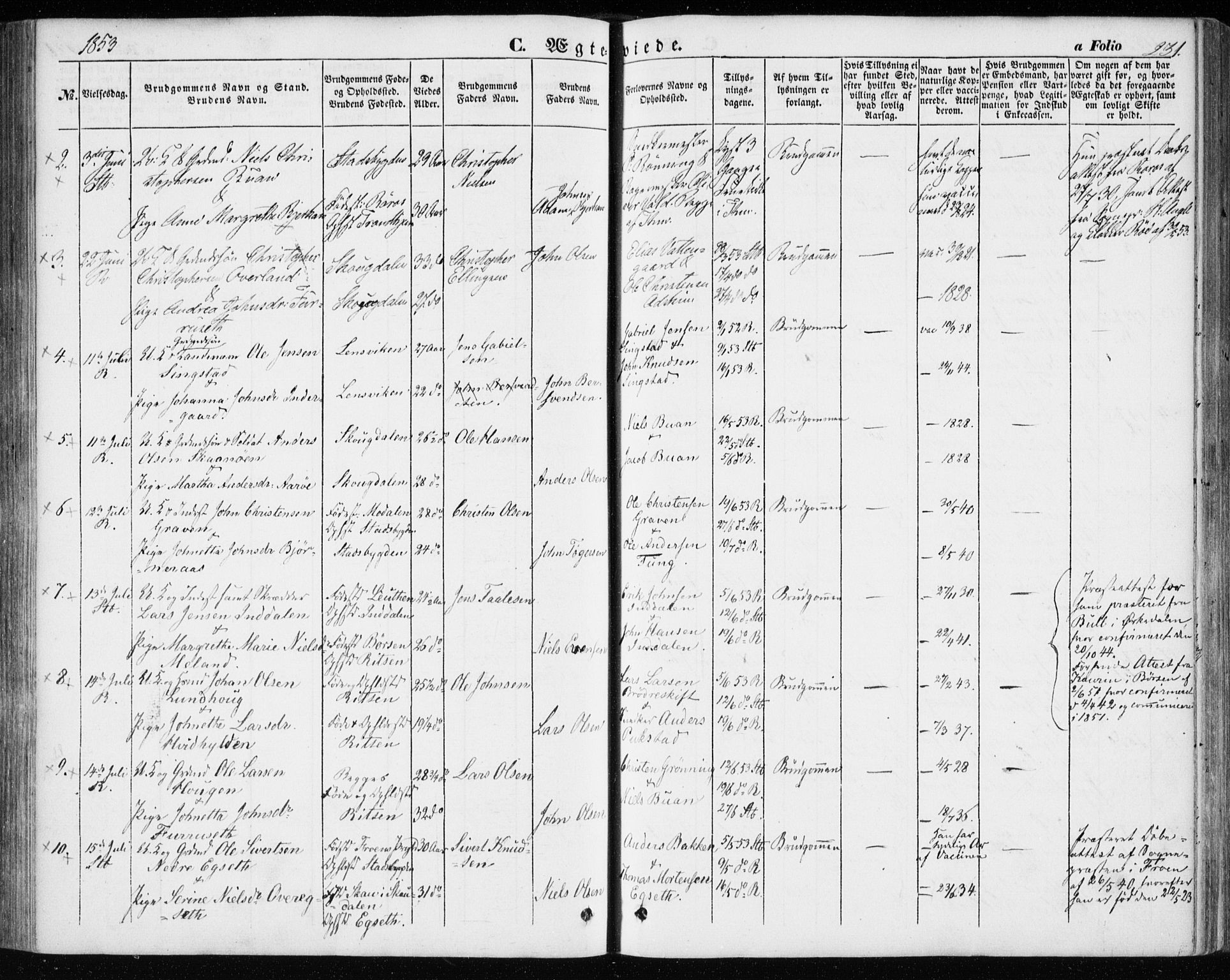 Ministerialprotokoller, klokkerbøker og fødselsregistre - Sør-Trøndelag, AV/SAT-A-1456/646/L0611: Ministerialbok nr. 646A09, 1848-1857, s. 231