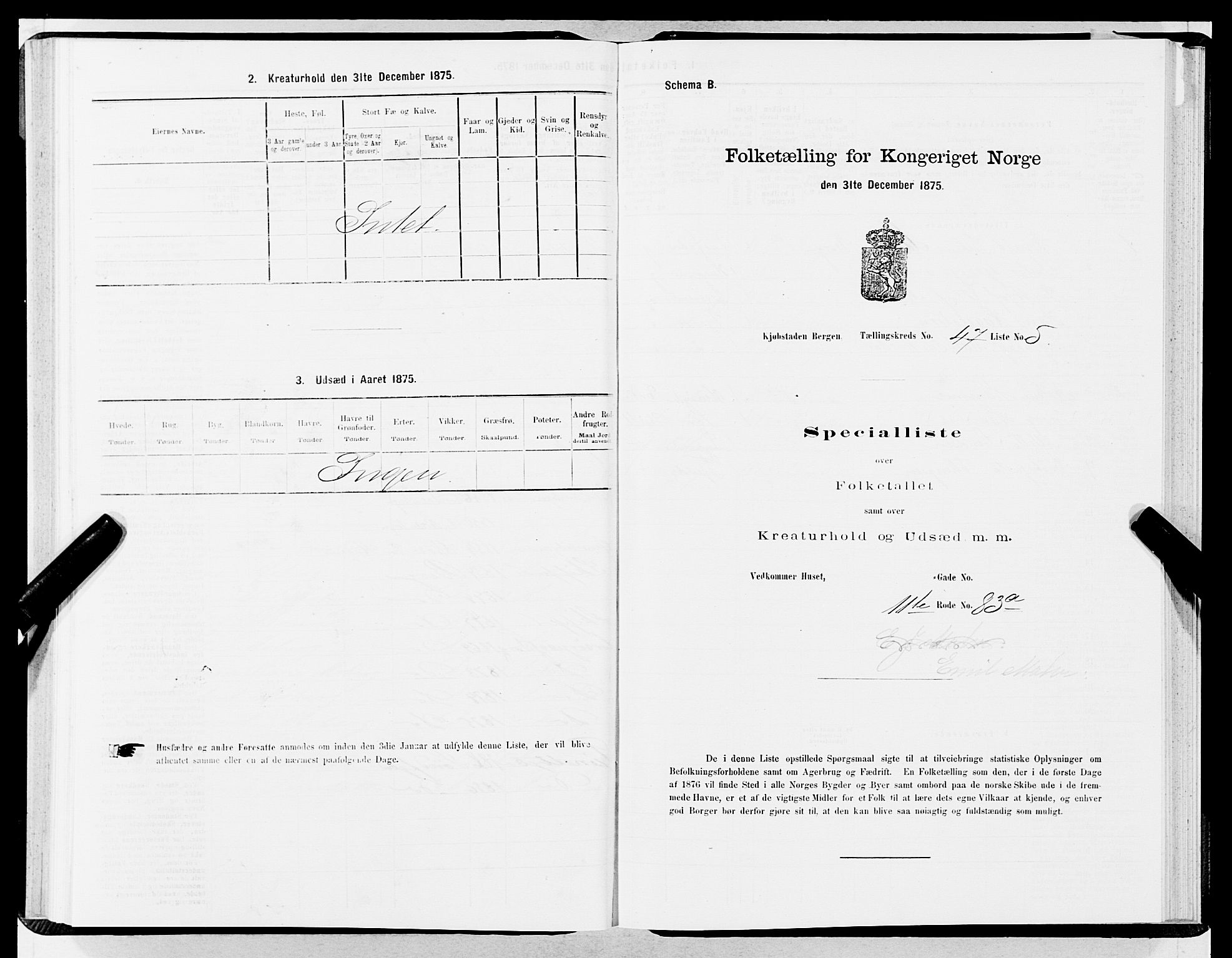 SAB, Folketelling 1875 for 1301 Bergen kjøpstad, 1875, s. 2445