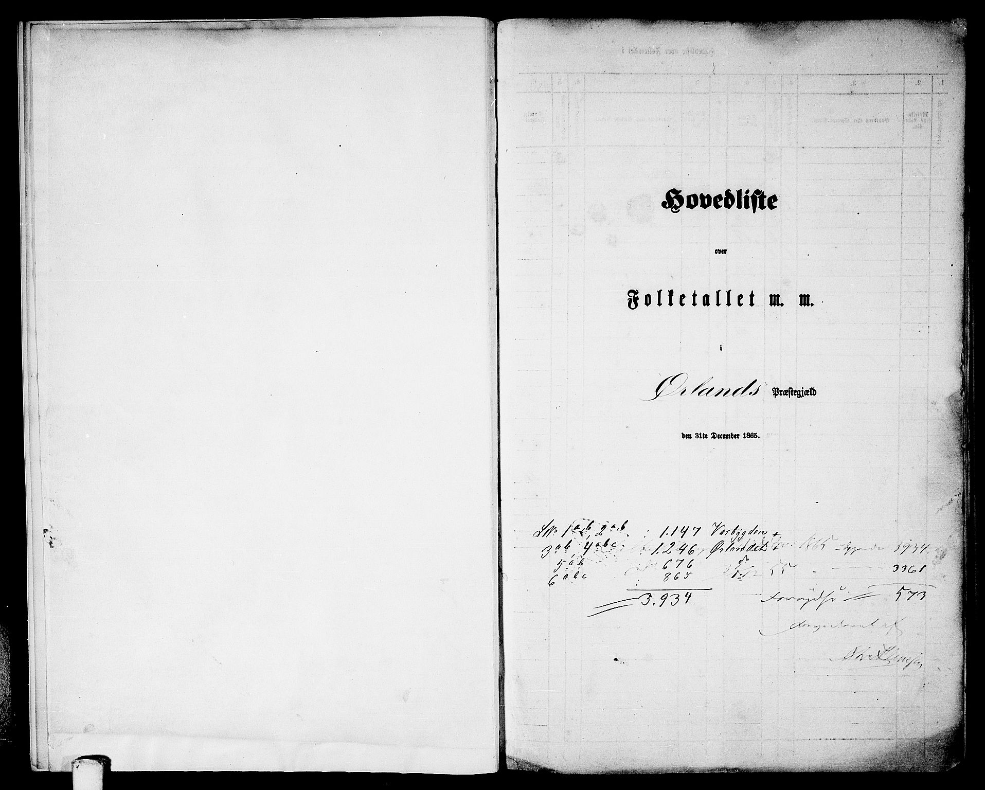 RA, Folketelling 1865 for 1621P Ørland prestegjeld, 1865, s. 5