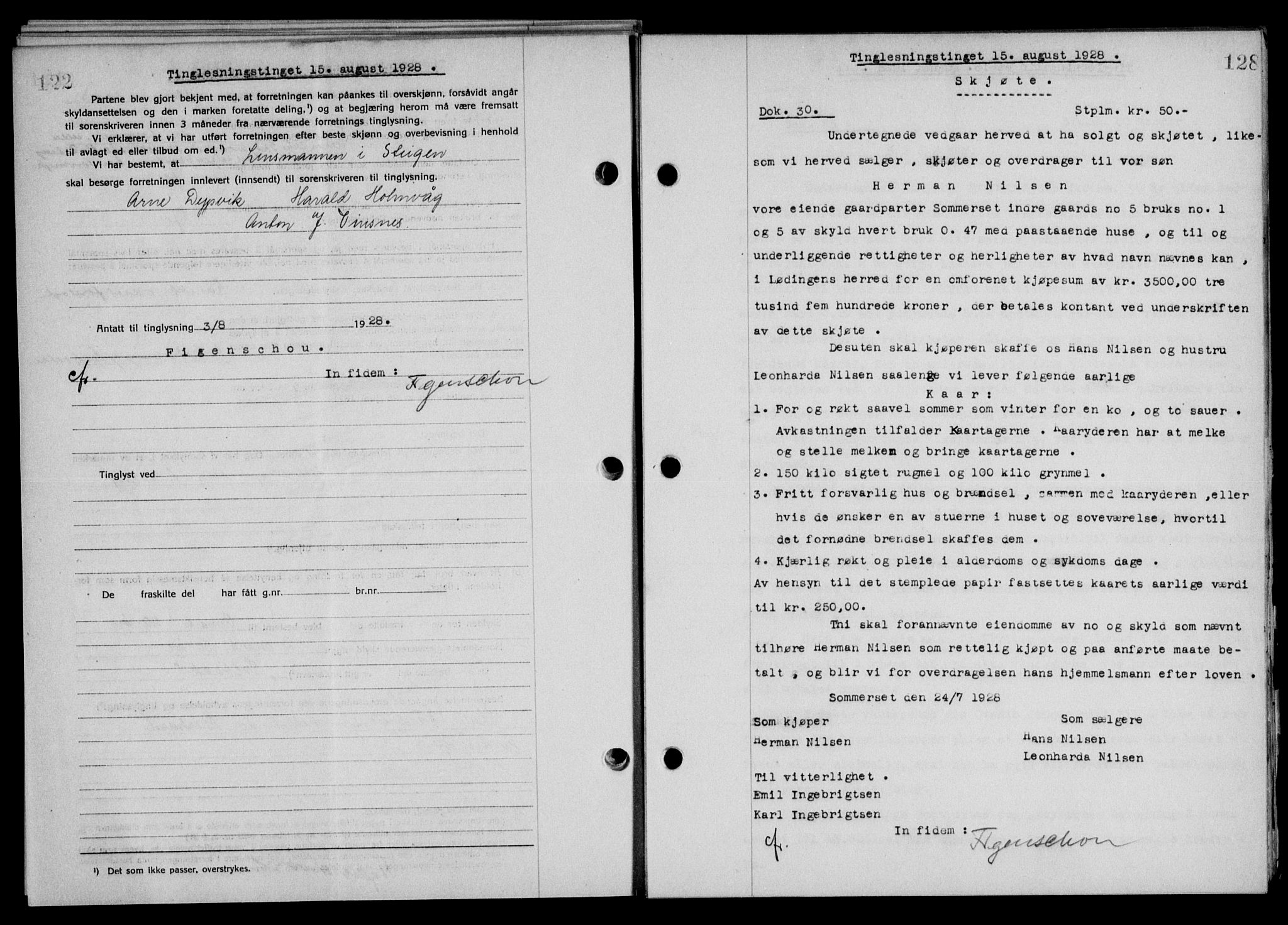 Steigen og Ofoten sorenskriveri, AV/SAT-A-0030/1/2/2C/L0015/0002: Pantebok nr. 16 og 17-I, 1927-1928, Tingl.dato: 15.08.1928