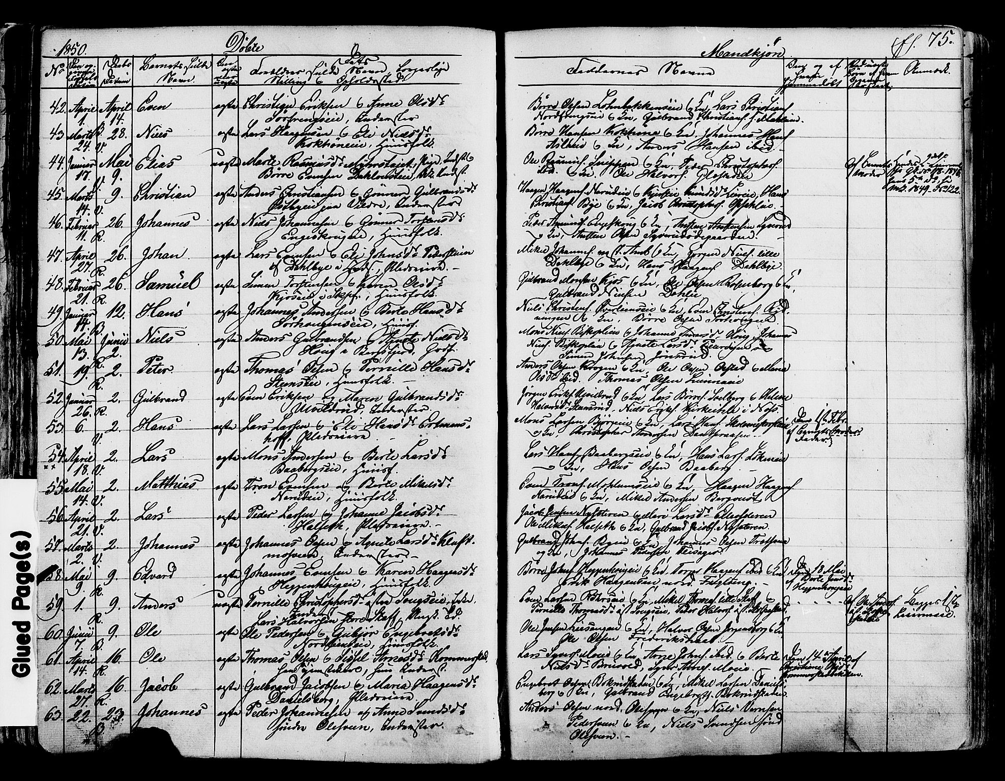 Ringsaker prestekontor, AV/SAH-PREST-014/K/Ka/L0008: Ministerialbok nr. 8, 1837-1850, s. 75