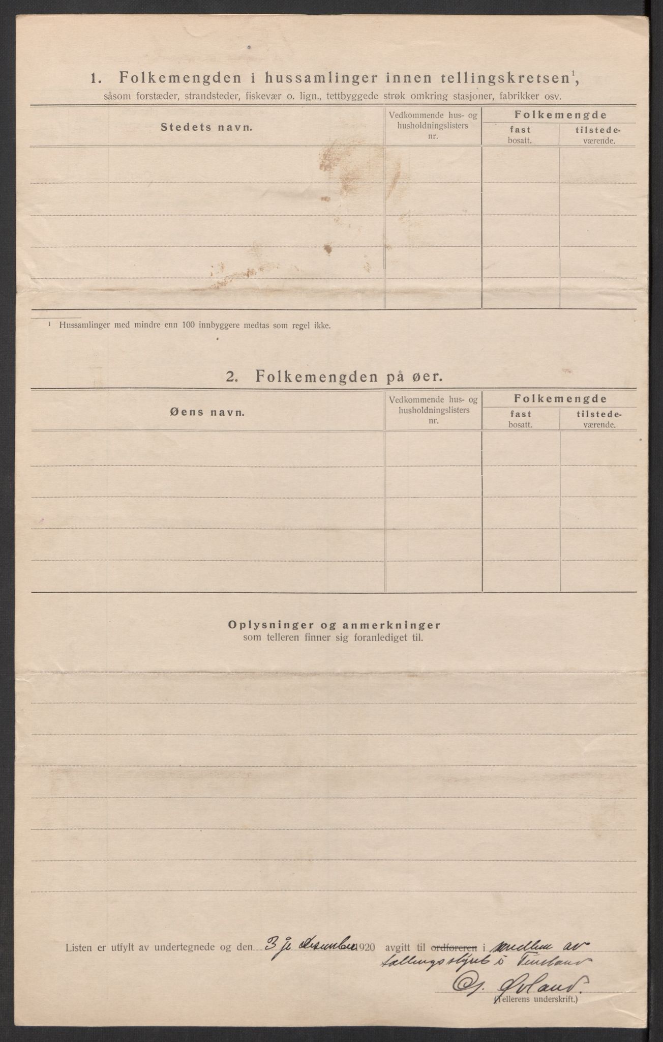 SAK, Folketelling 1920 for 1023 Finsland herred, 1920, s. 11