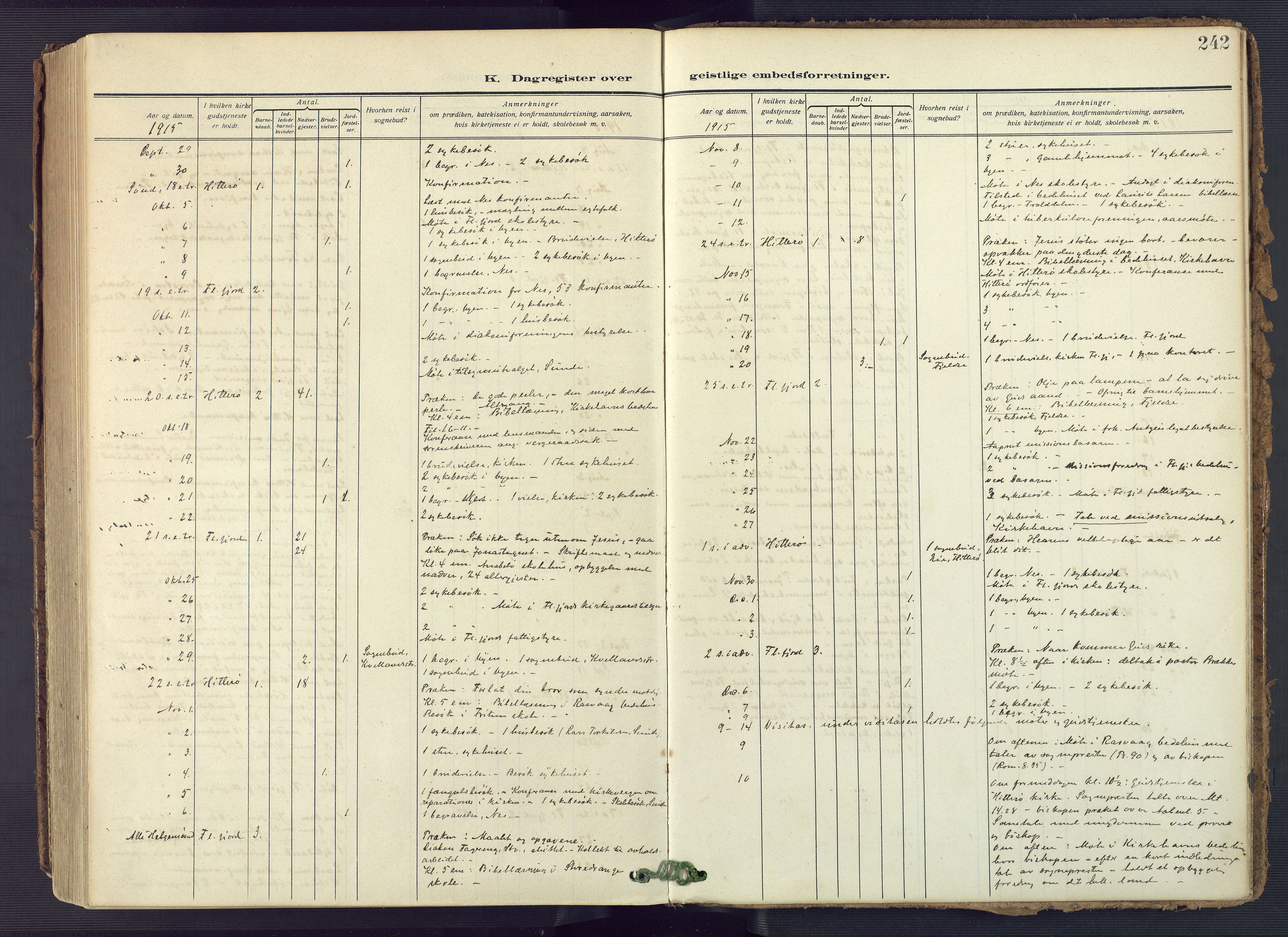 Flekkefjord sokneprestkontor, AV/SAK-1111-0012/F/Fa/Fac/L0010: Ministerialbok nr. A 10, 1910-1927, s. 242