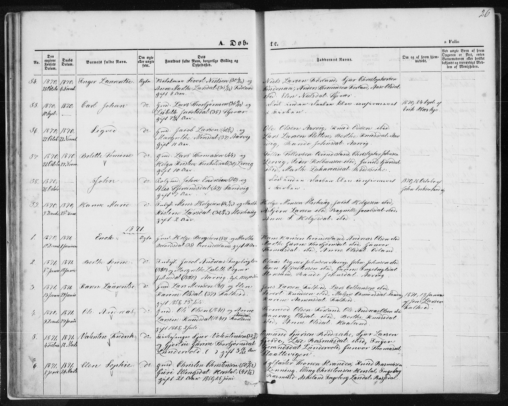 Tysvær sokneprestkontor, AV/SAST-A -101864/H/Ha/Haa/L0005: Ministerialbok nr. A 5, 1865-1878, s. 26