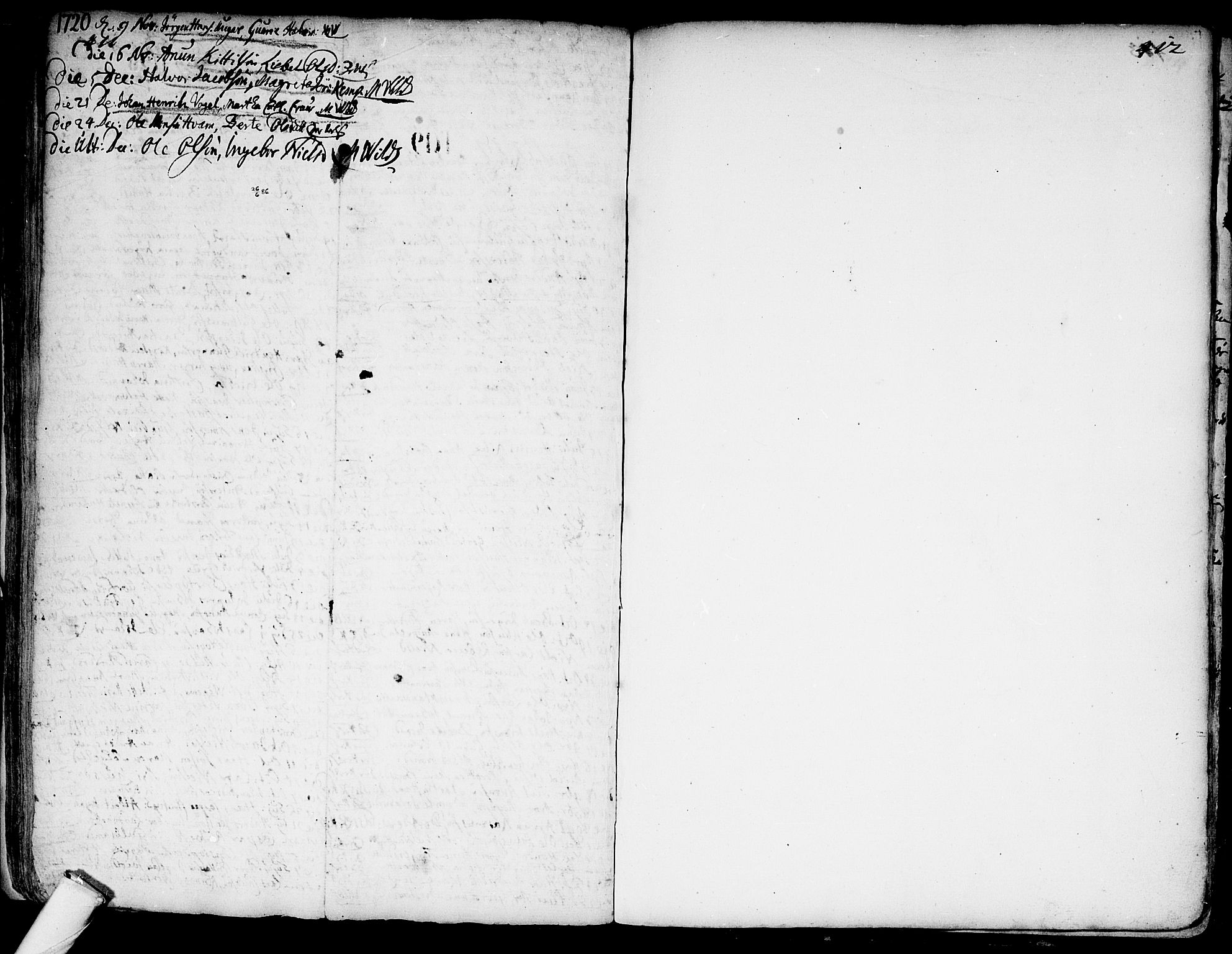 Kongsberg kirkebøker, SAKO/A-22/F/Fa/L0001: Ministerialbok nr. I 1, 1696-1720, s. 411-412