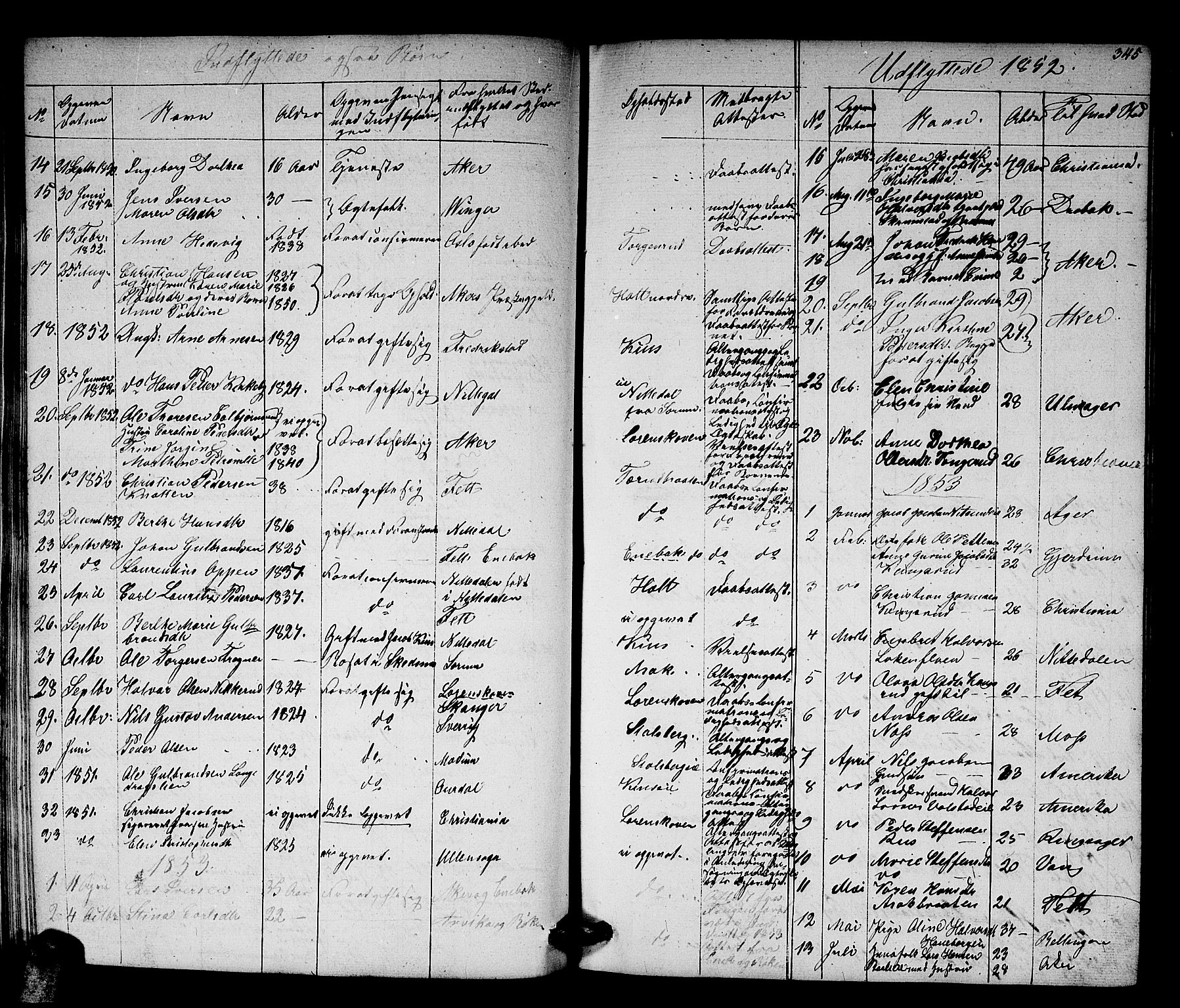 Skedsmo prestekontor Kirkebøker, AV/SAO-A-10033a/G/Ga/L0001: Klokkerbok nr. I 1, 1830-1854, s. 346