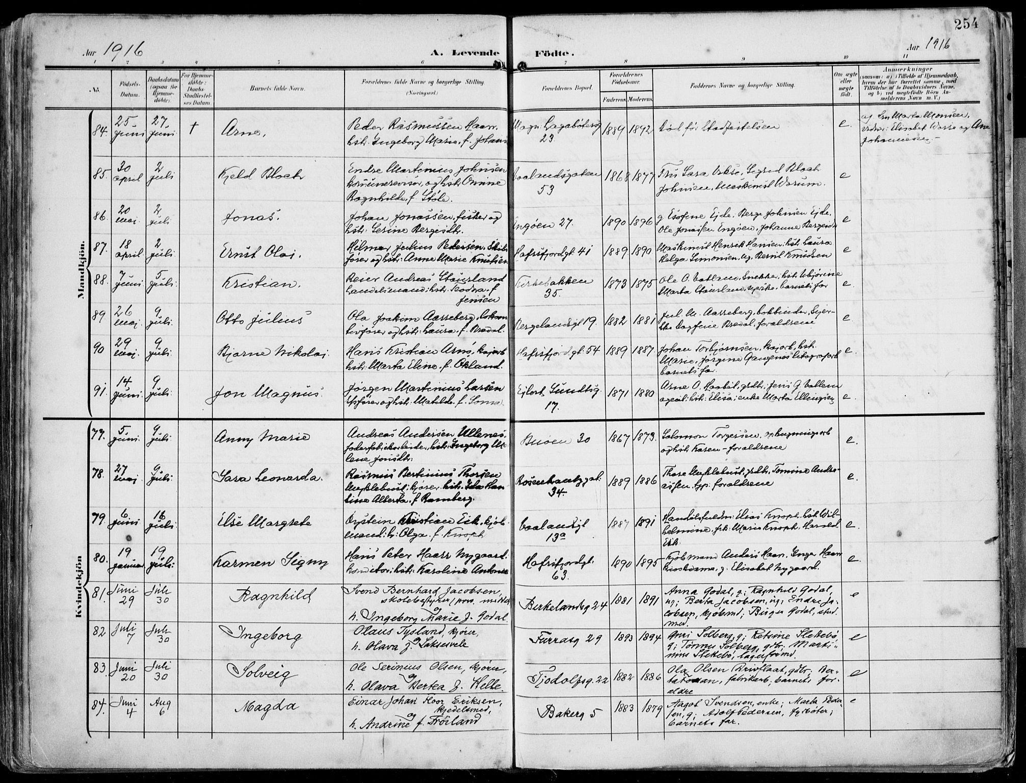 St. Petri sokneprestkontor, AV/SAST-A-101813/002/A/L0005: Ministerialbok nr. A 23, 1902-1918, s. 254