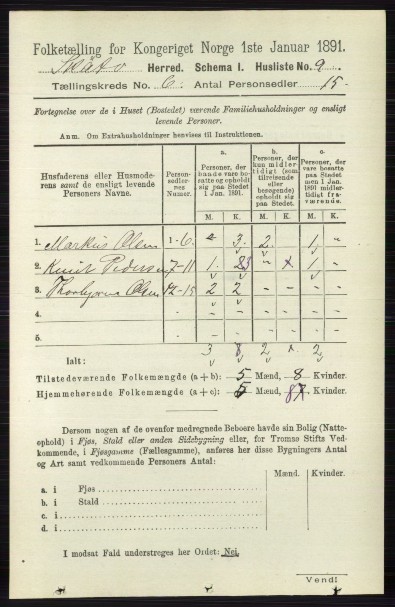 RA, Folketelling 1891 for 0815 Skåtøy herred, 1891, s. 2888