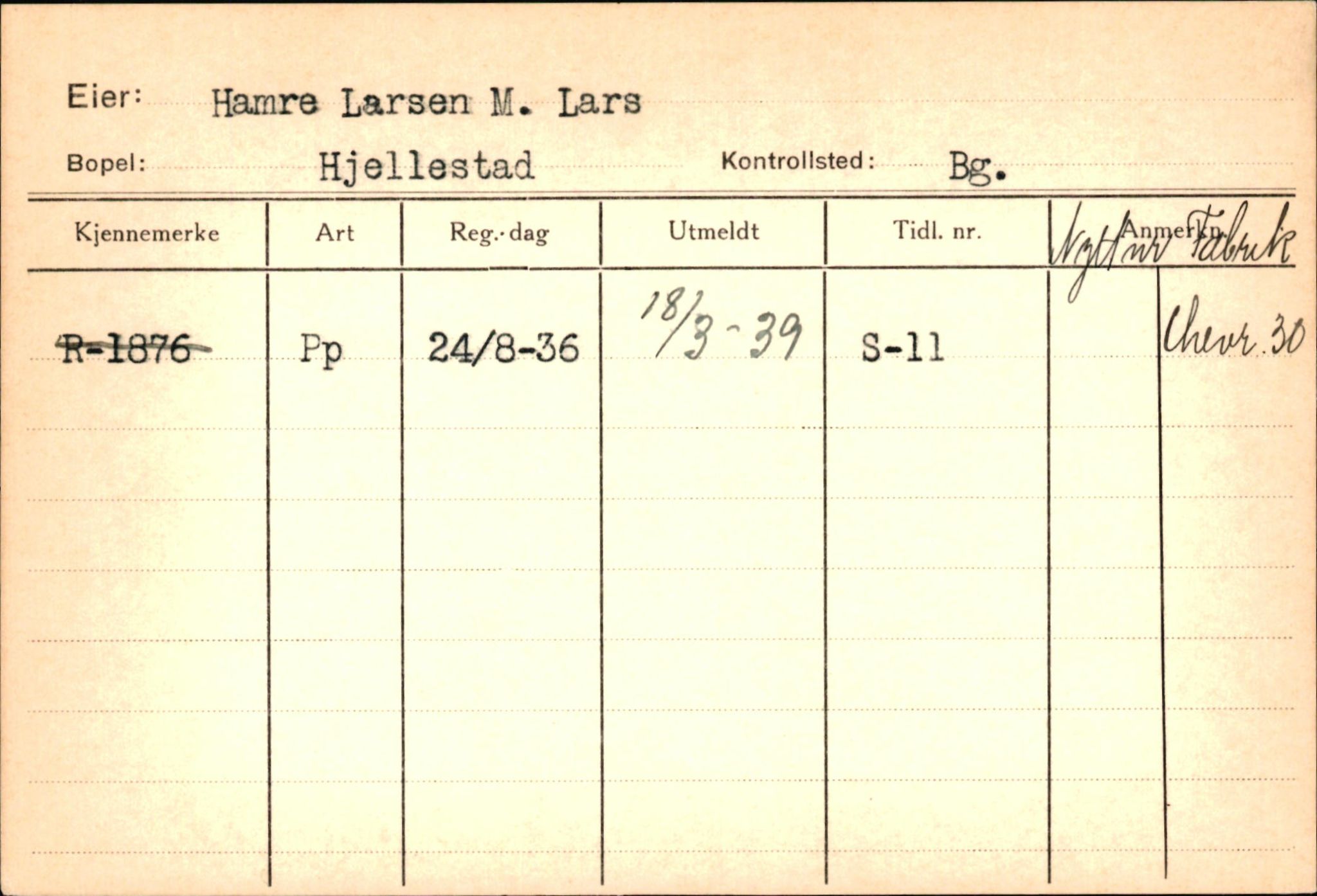 Statens vegvesen, Hordaland vegkontor, SAB/A-5201/2/Ha/L0018: R-eierkort H, 1920-1971, s. 695