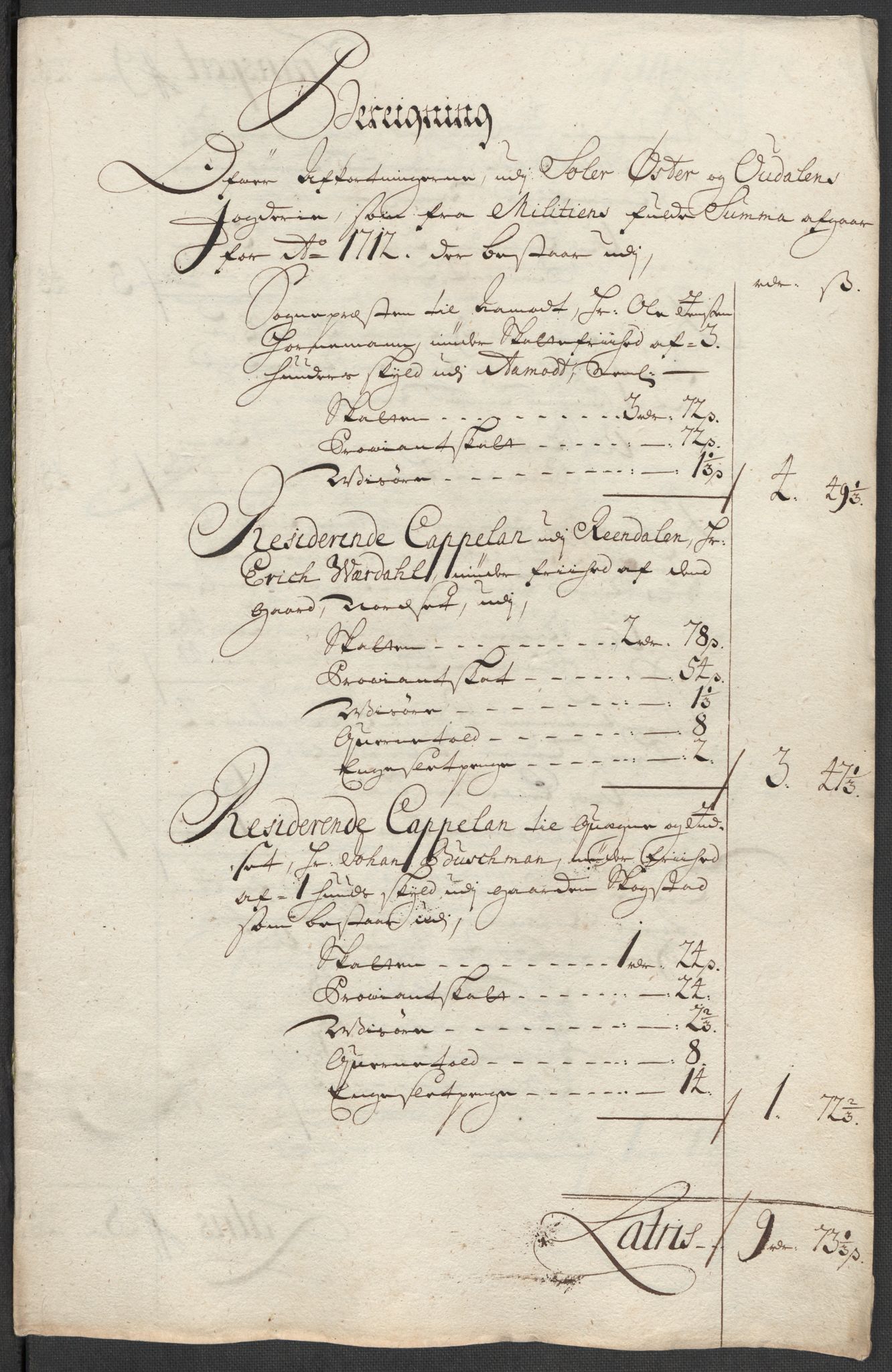 Rentekammeret inntil 1814, Reviderte regnskaper, Fogderegnskap, RA/EA-4092/R13/L0849: Fogderegnskap Solør, Odal og Østerdal, 1712, s. 346