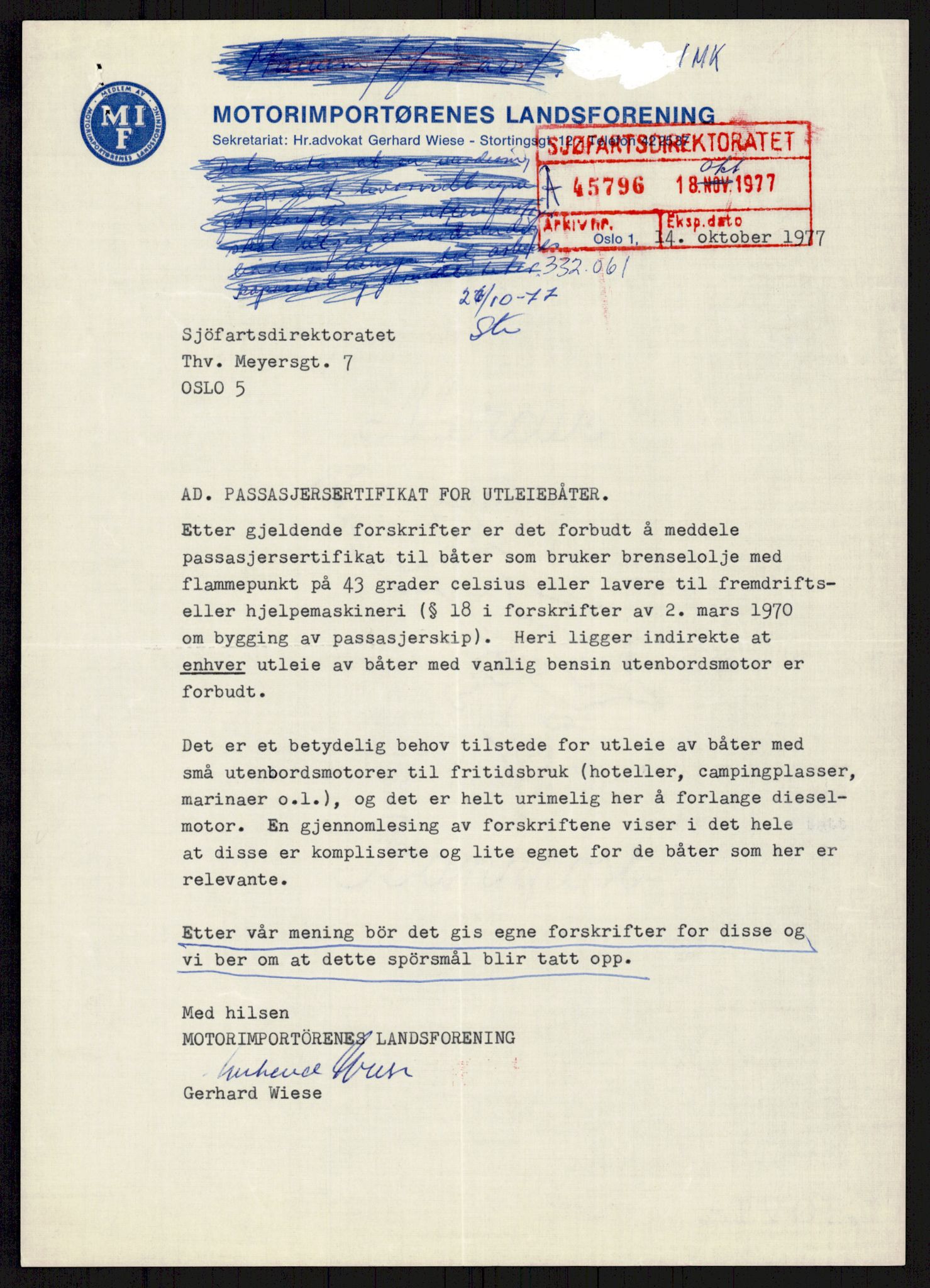 Sjøfartsdirektoratet med forløpere, generelt arkiv, AV/RA-S-1407/D/Du/Duc/L0641/0004: Skipskontrollen - Forskrifter    / Utleiebåter (2 mapper), 1977-1989, s. 417