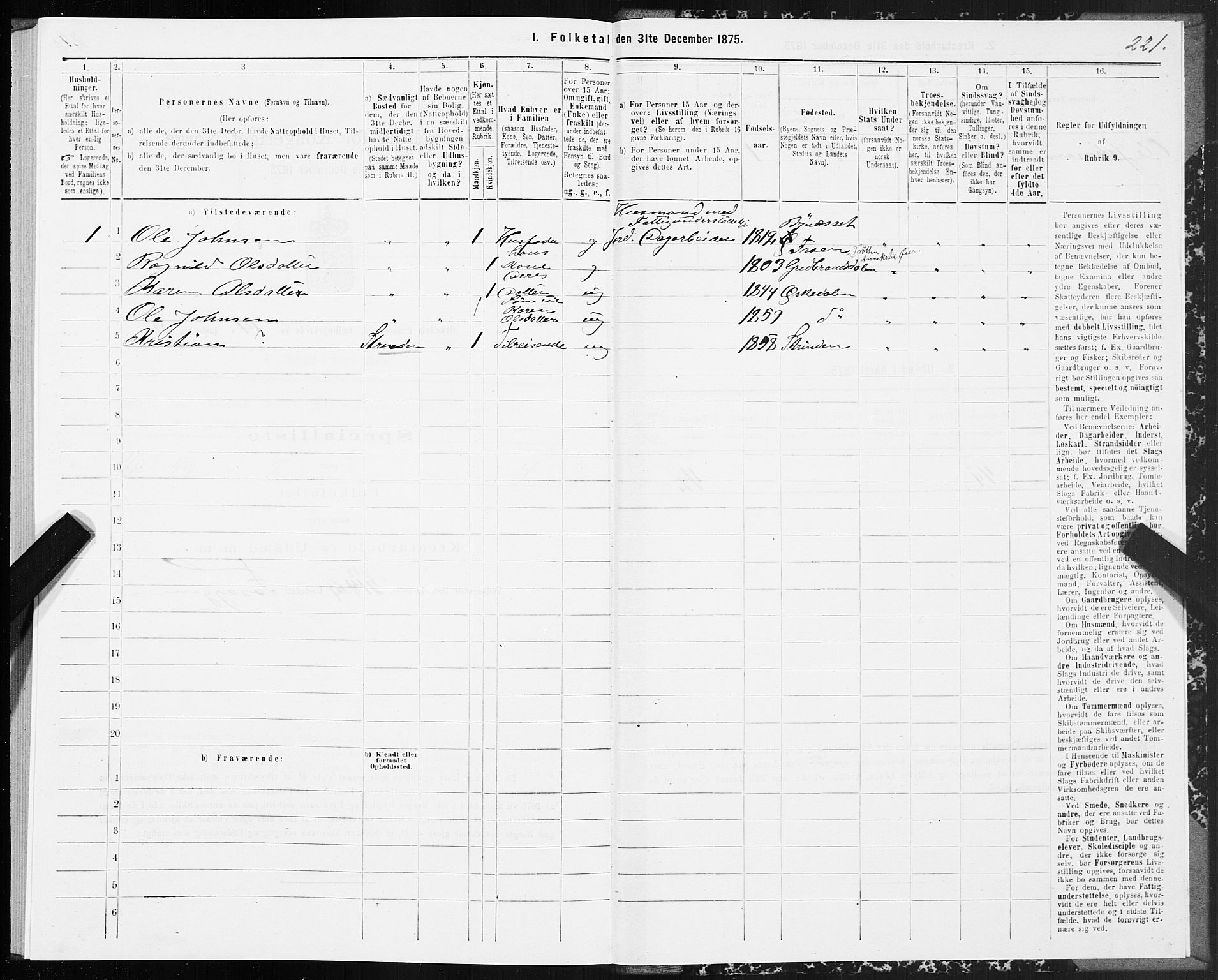 SAT, Folketelling 1875 for 1638P Orkdal prestegjeld, 1875, s. 7221