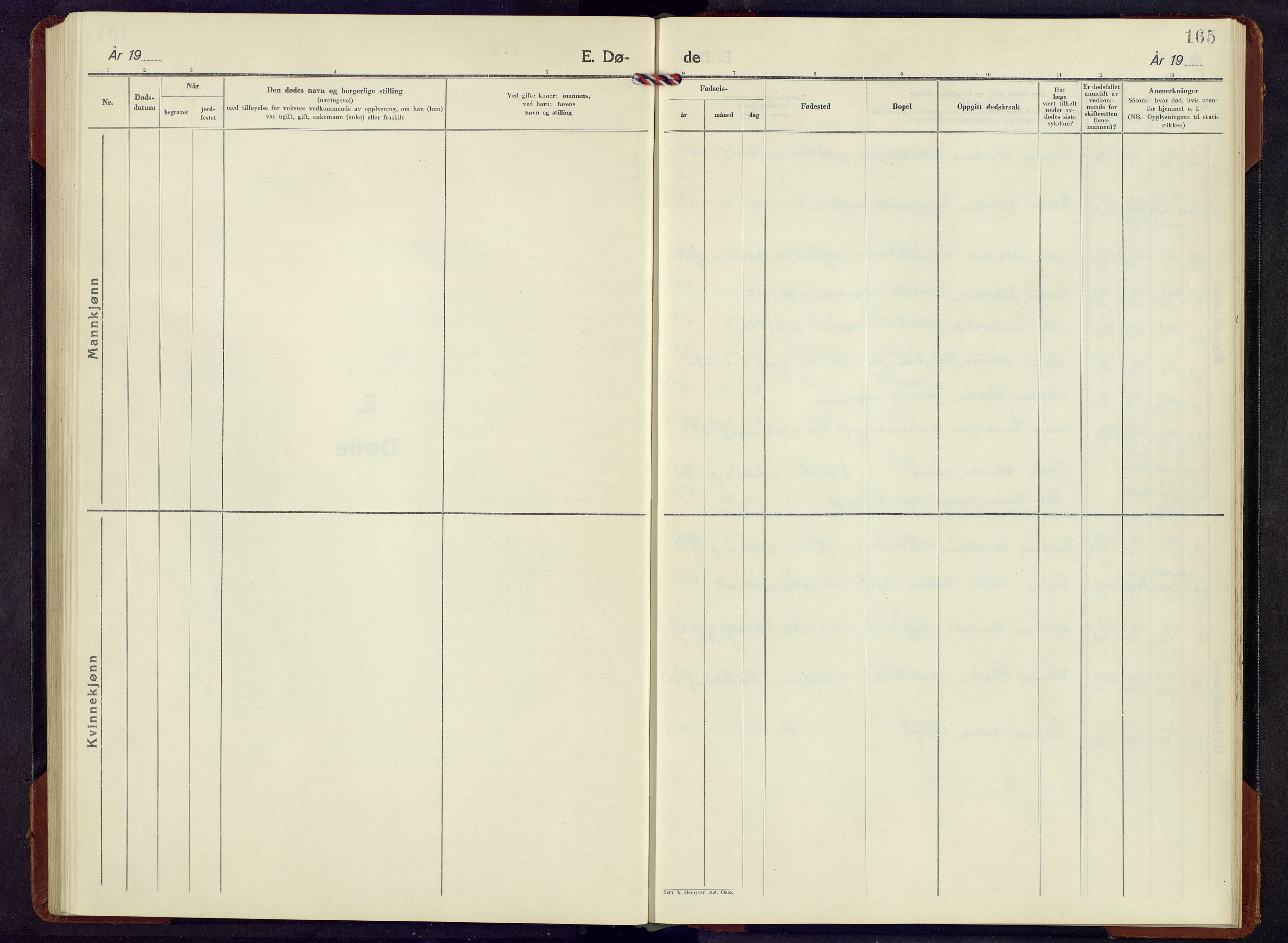 Sel prestekontor, AV/SAH-PREST-074/H/Ha/Hab/L0004: Klokkerbok nr. 4, 1951-1964, s. 165