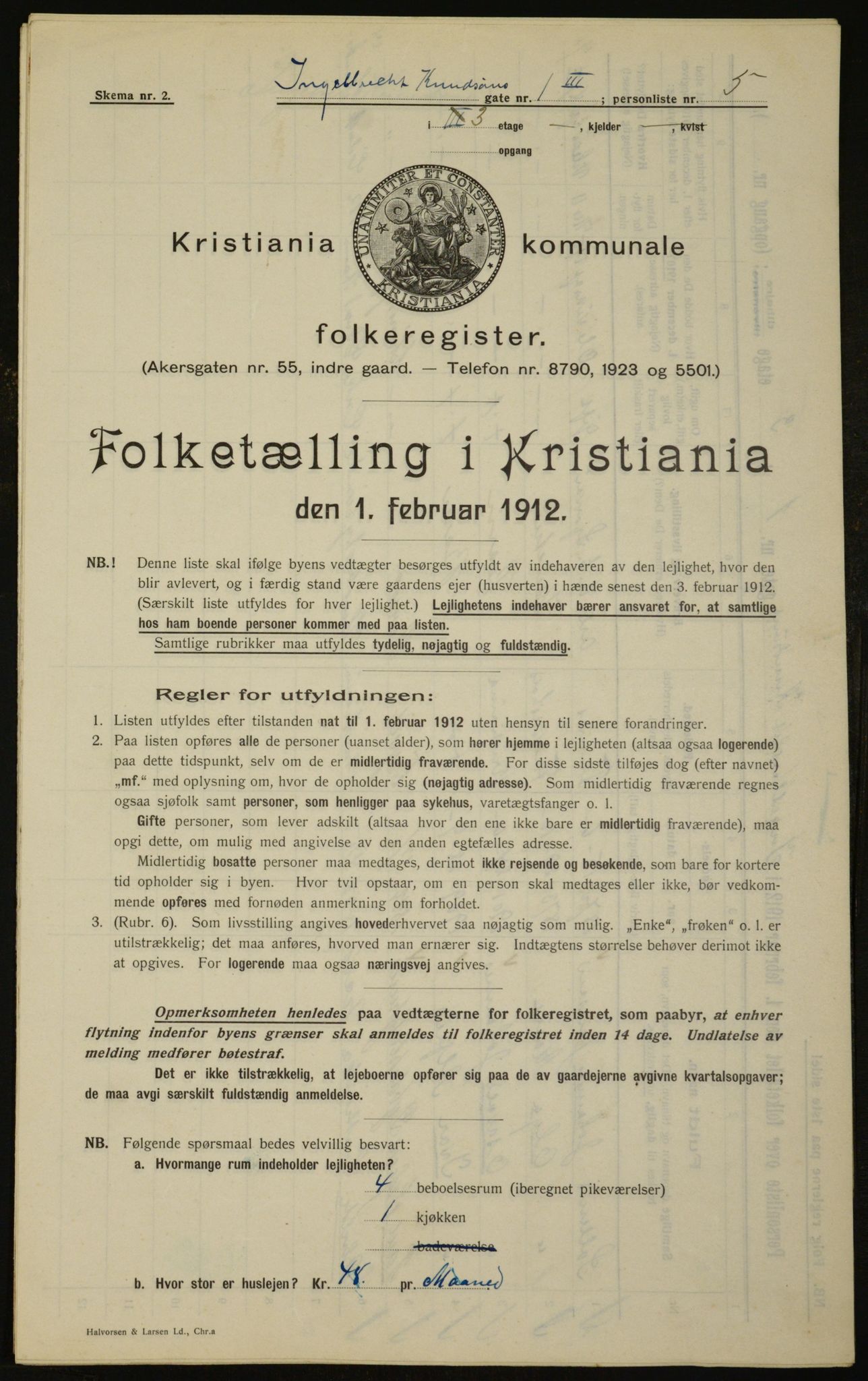 OBA, Kommunal folketelling 1.2.1912 for Kristiania, 1912, s. 44206