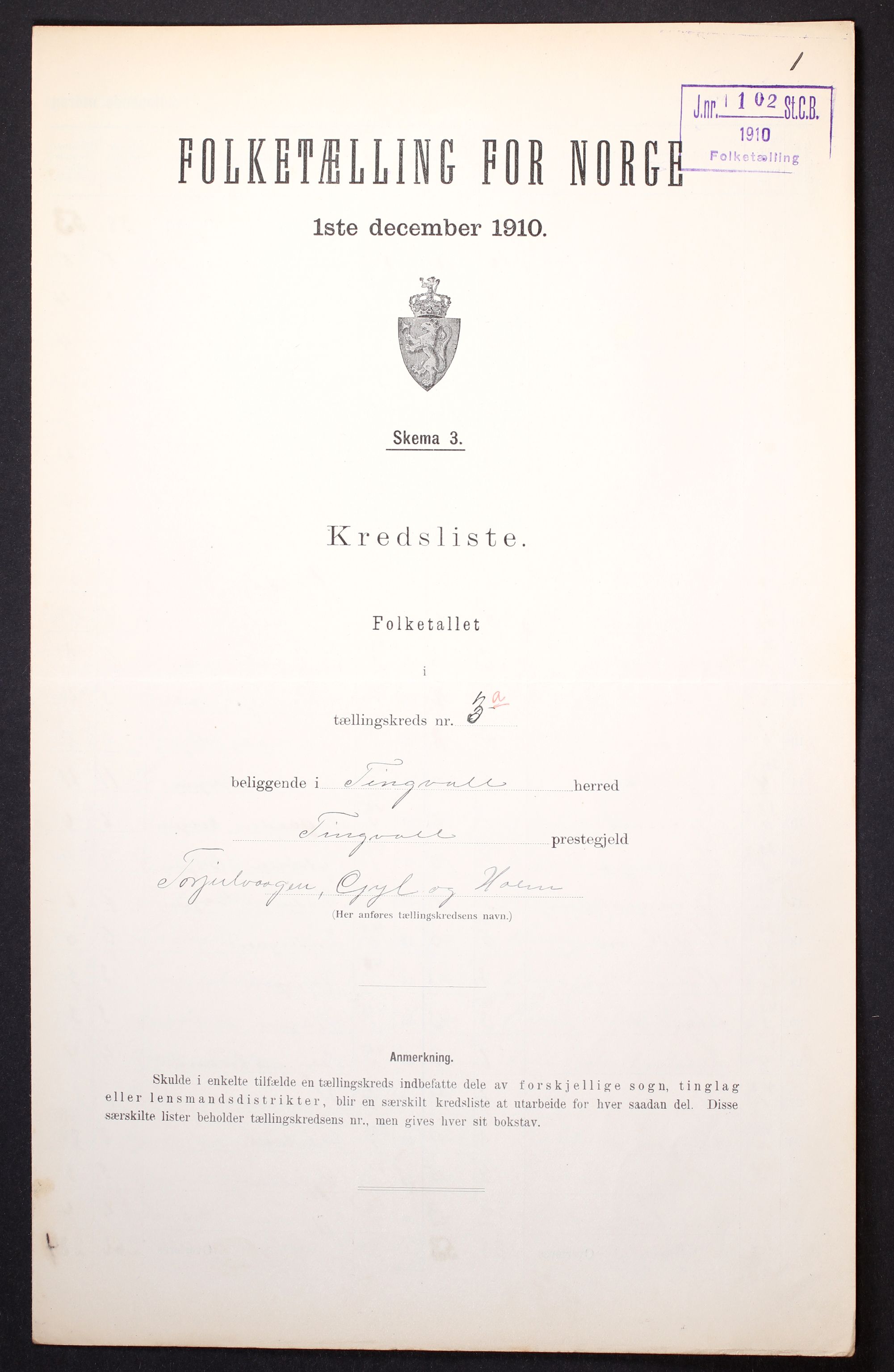 RA, Folketelling 1910 for 1560 Tingvoll herred, 1910, s. 10